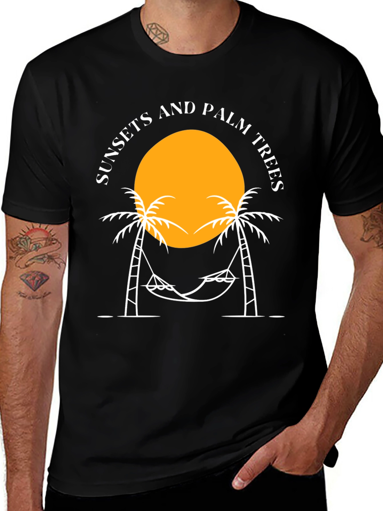 Variant 10 of Sunset & Palm Tree Graphic Tee