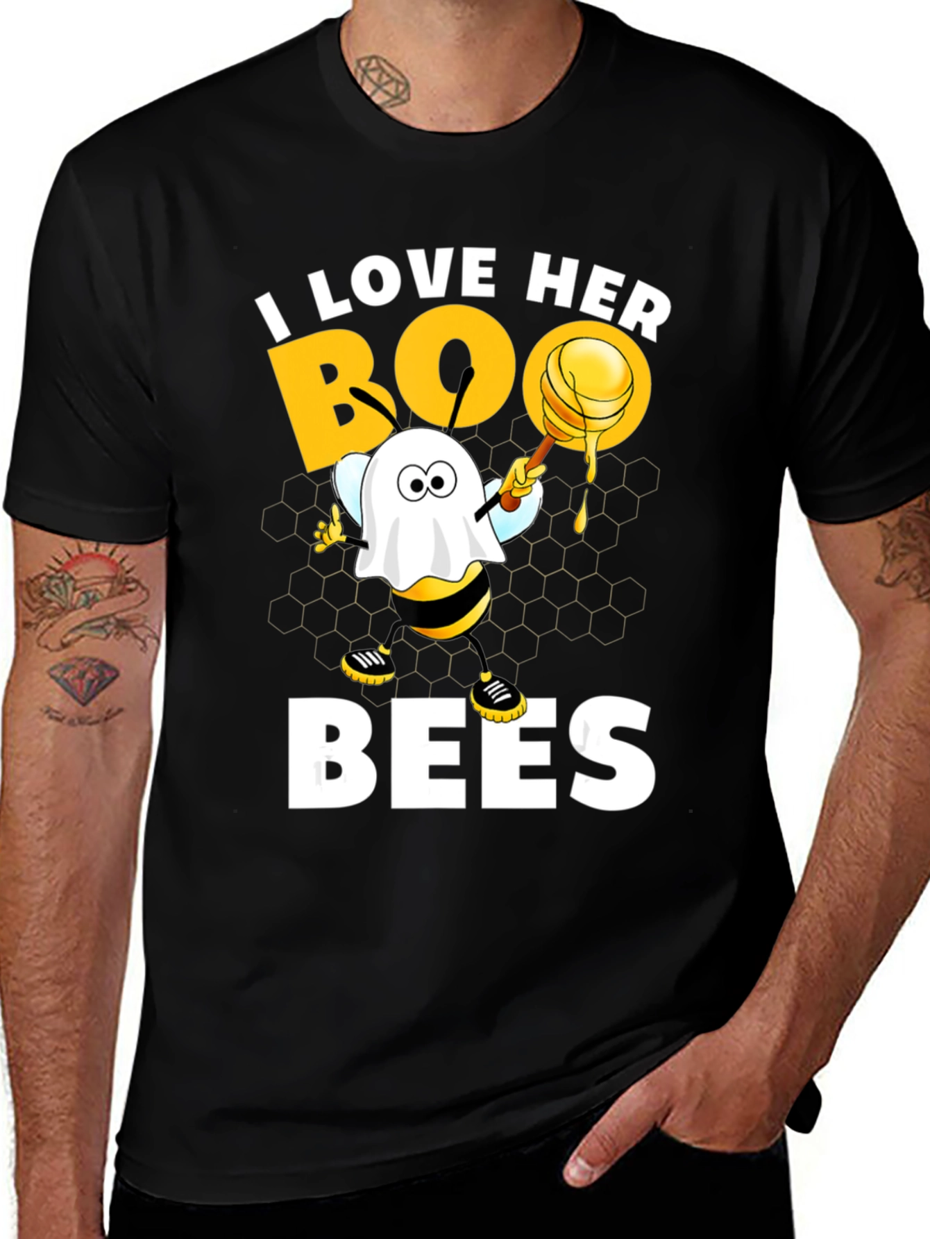 Variant 22 of I Love Her Boo Bees Graphic T-Shirt