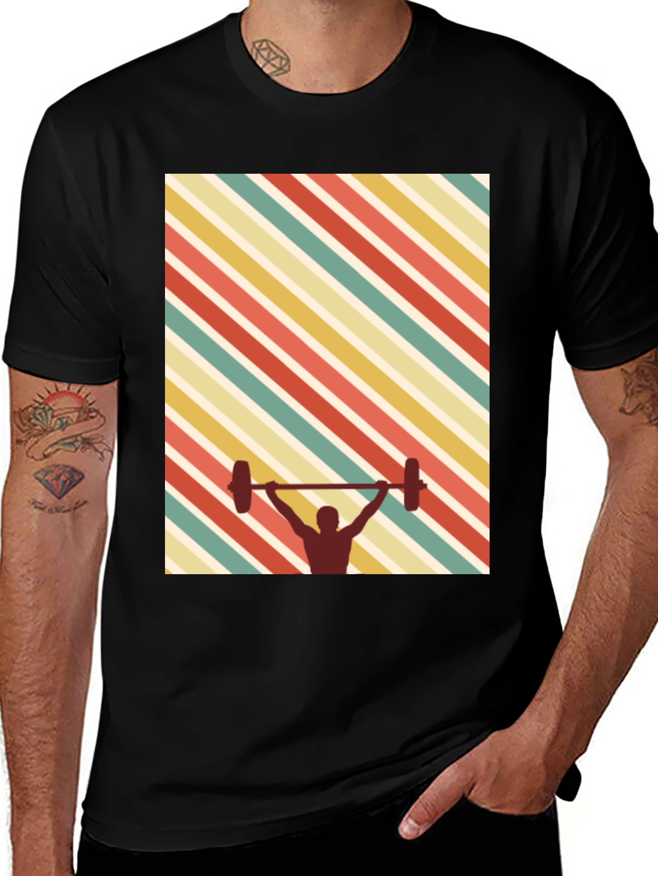 Variant 24 of Retro Weightlifting T-Shirt - Vintage Gym Apparel