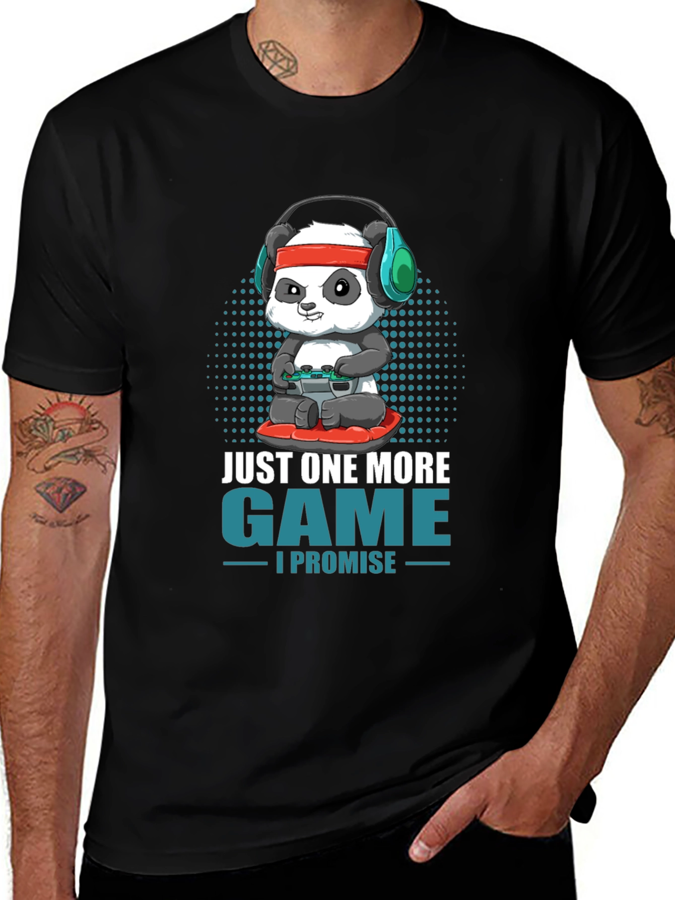 Variant 8 of Gamer Panda T-Shirt - Just One More Game