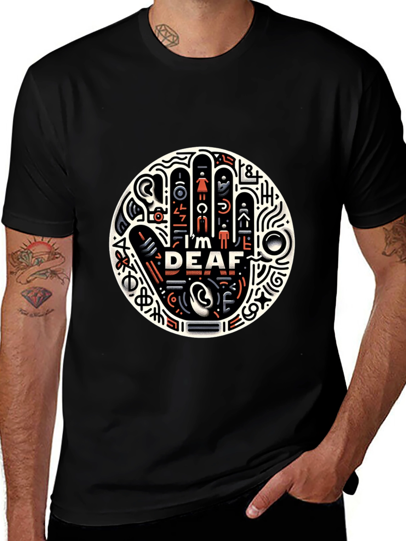 Deaf Awareness Graphic Tee - Black Unisex T-Shirt
