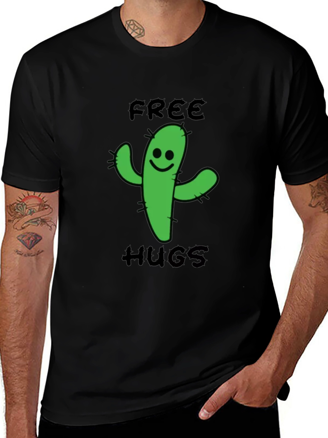 Variant 2 of Free Hugs Cactus Graphic T-Shirt - Soft Cotton