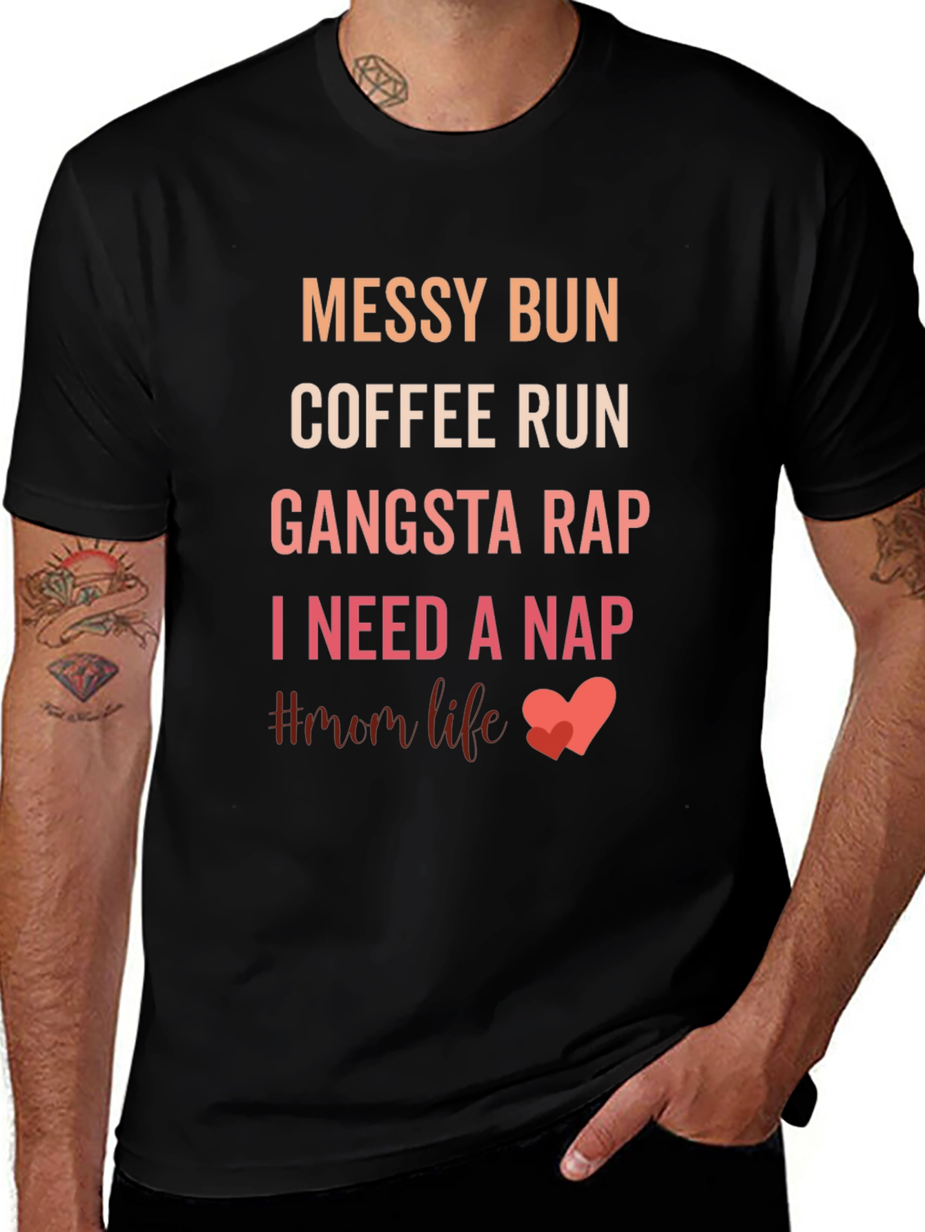 Variant 8 of Messy Bun Mom Life Graphic Tee
