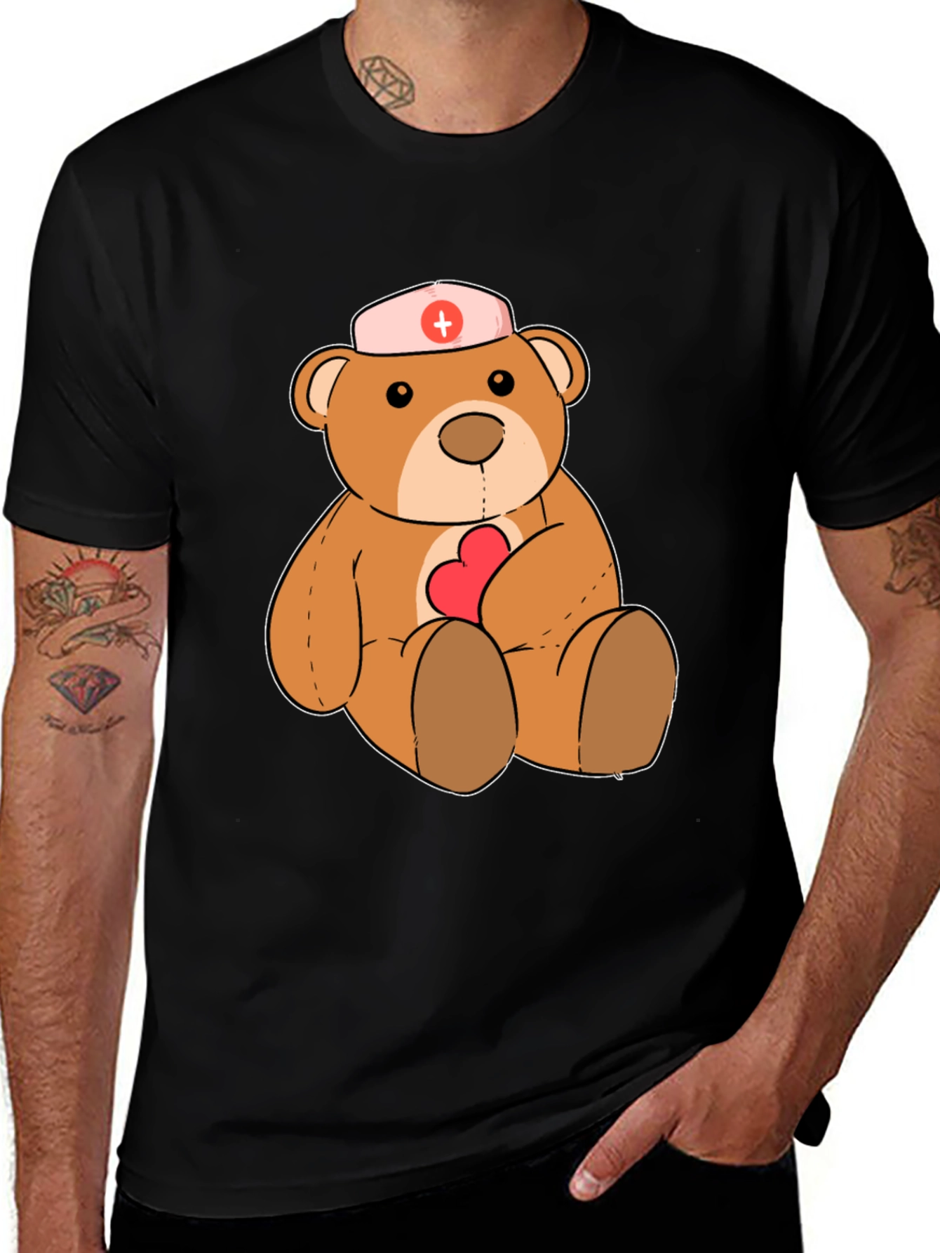 Variant 14 of Cute Nurse Teddy Bear Graphic T-Shirt - Soft Cotton Blend