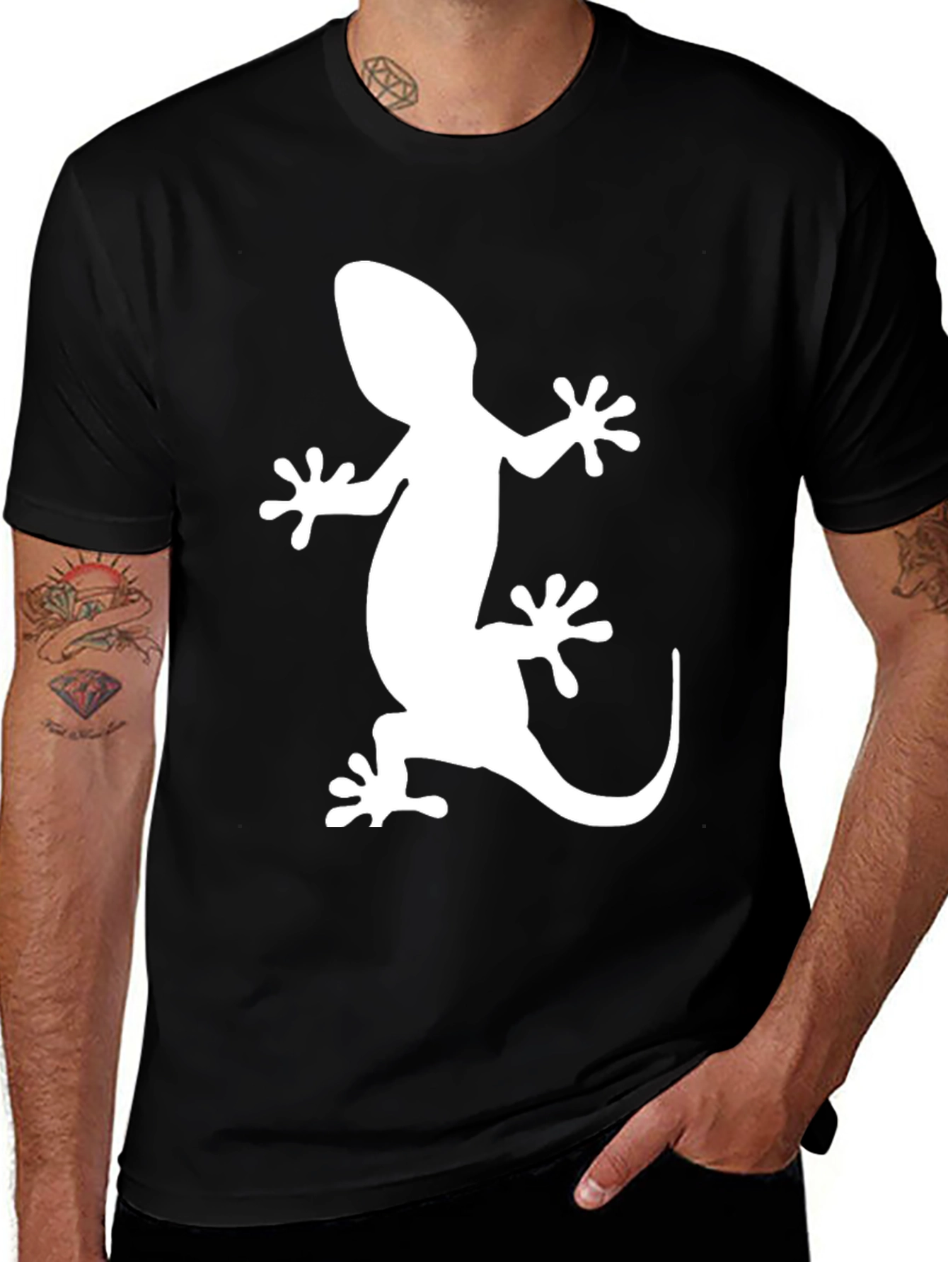 Variant 24 of Lizard Graphic Tee - Men's Black T-Shirt