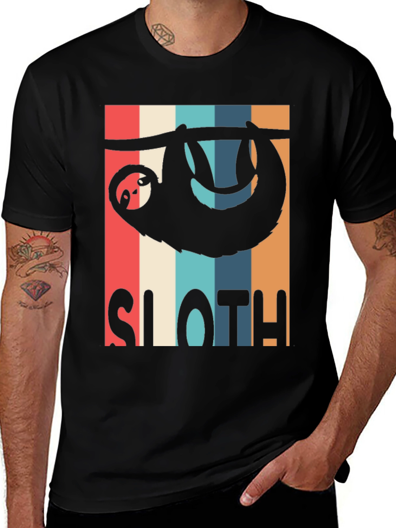 Variant 4 of Retro Sloth Graphic Tee - Chill Vibes Only
