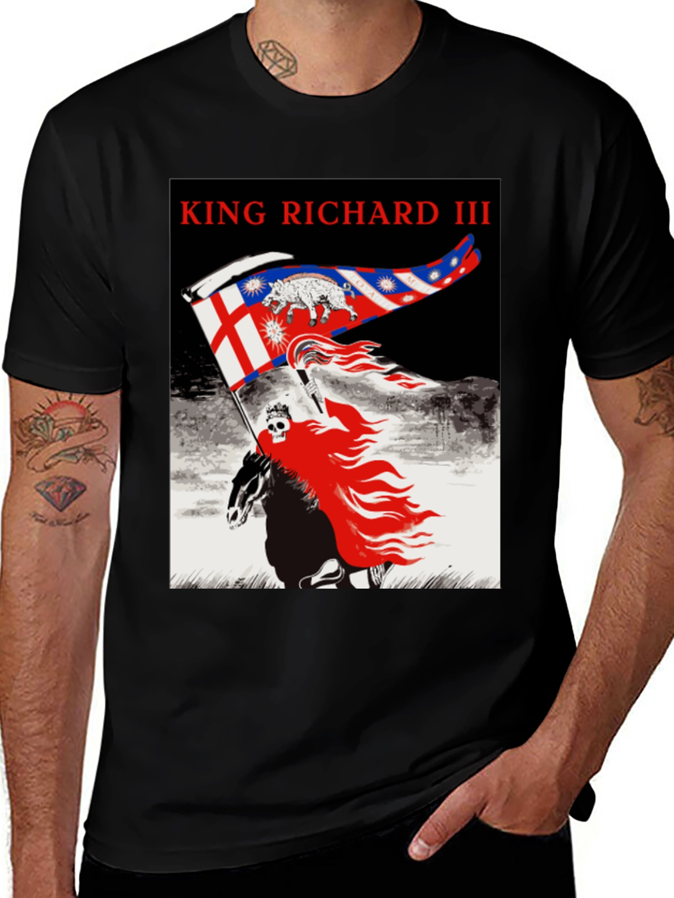 King Richard III Graphic Tee - Black Cotton T-Shirt