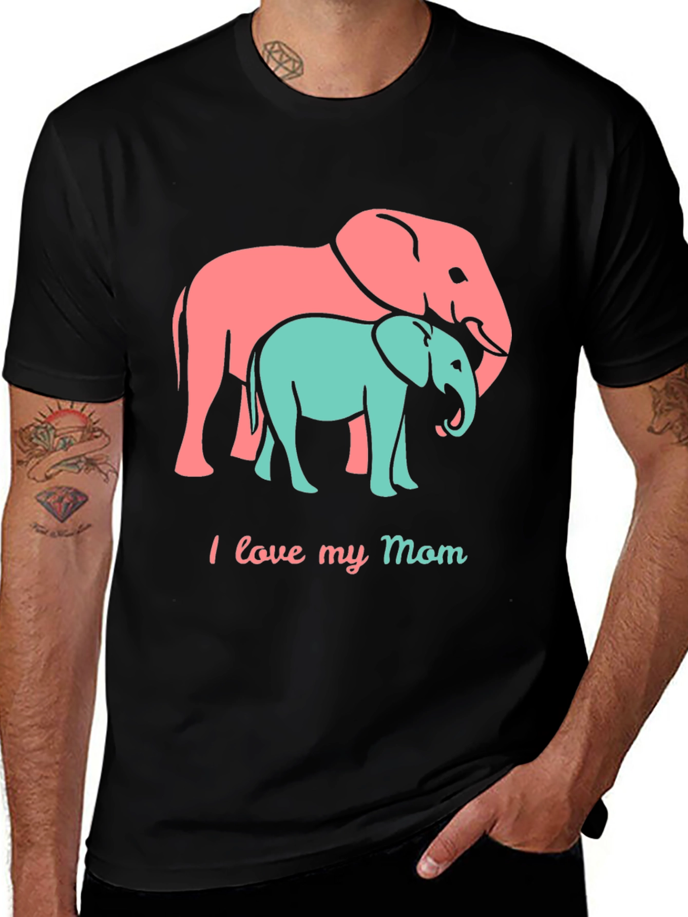 Variant 15 of Elephant Mom Love Tee - Cute & Stylish