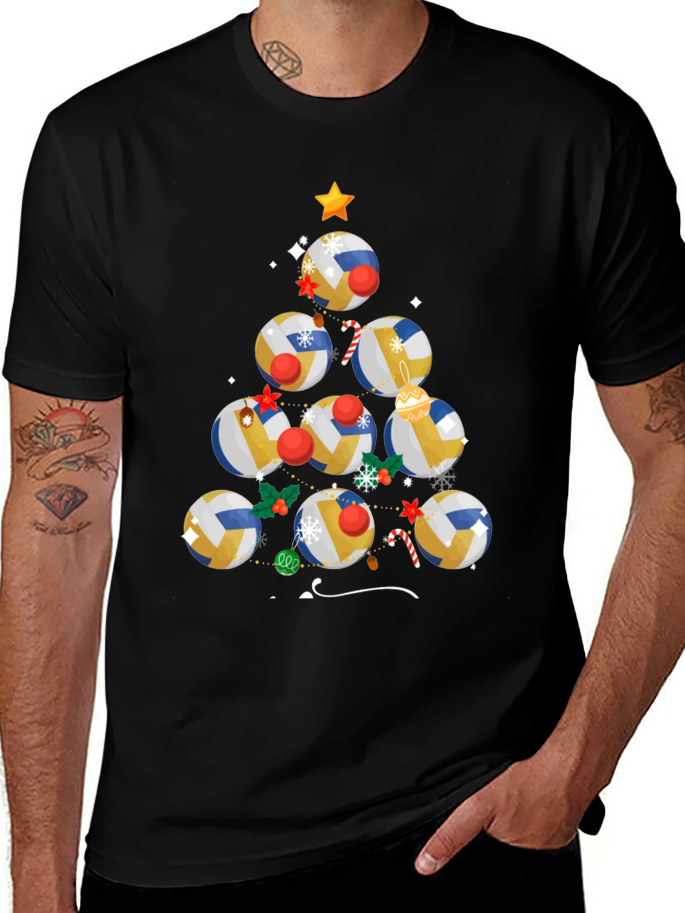 Variant 18 of Volleyball Christmas Tree T-Shirt