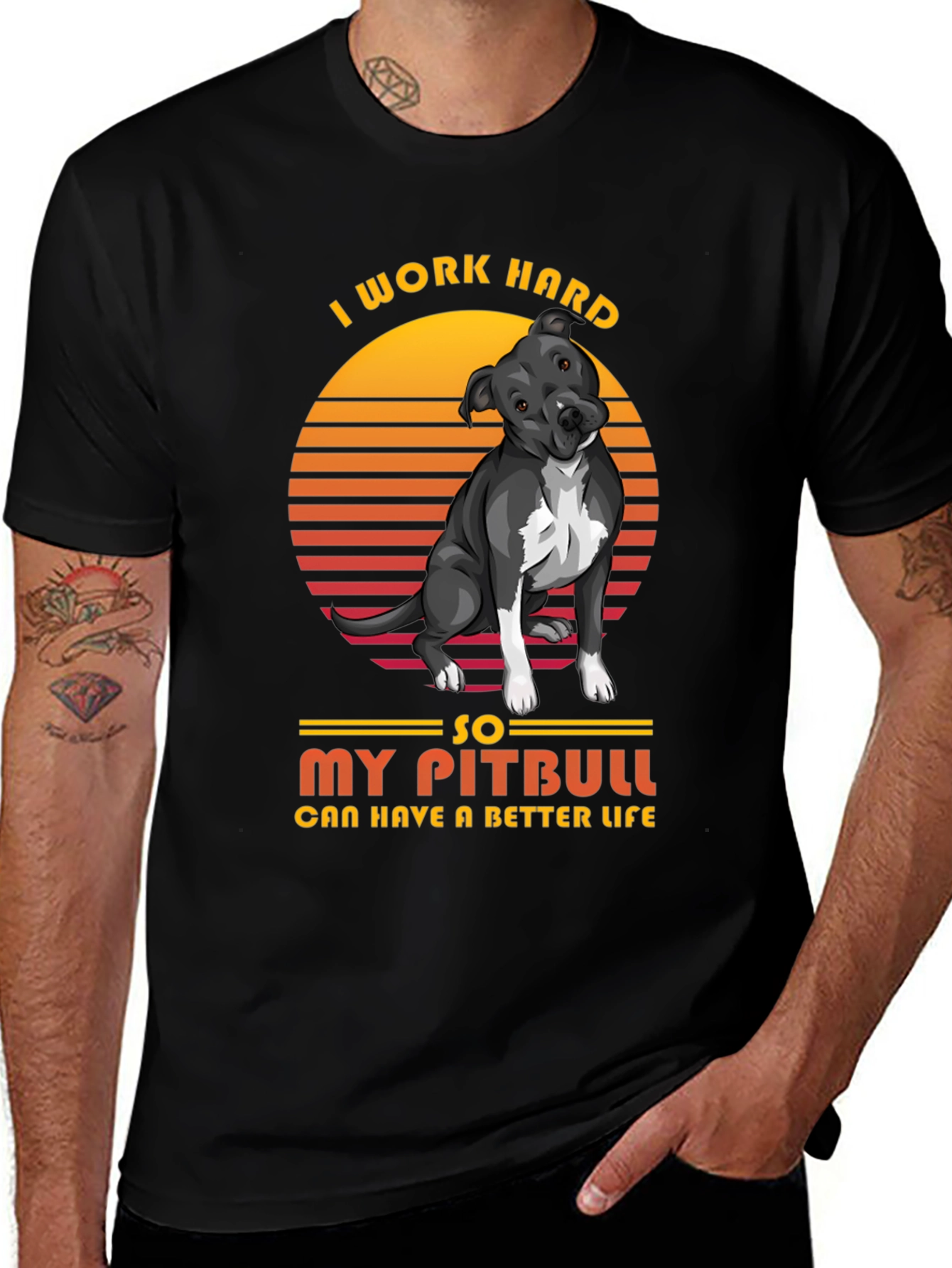 Variant 8 of I Work Hard for My Pitbull T-Shirt