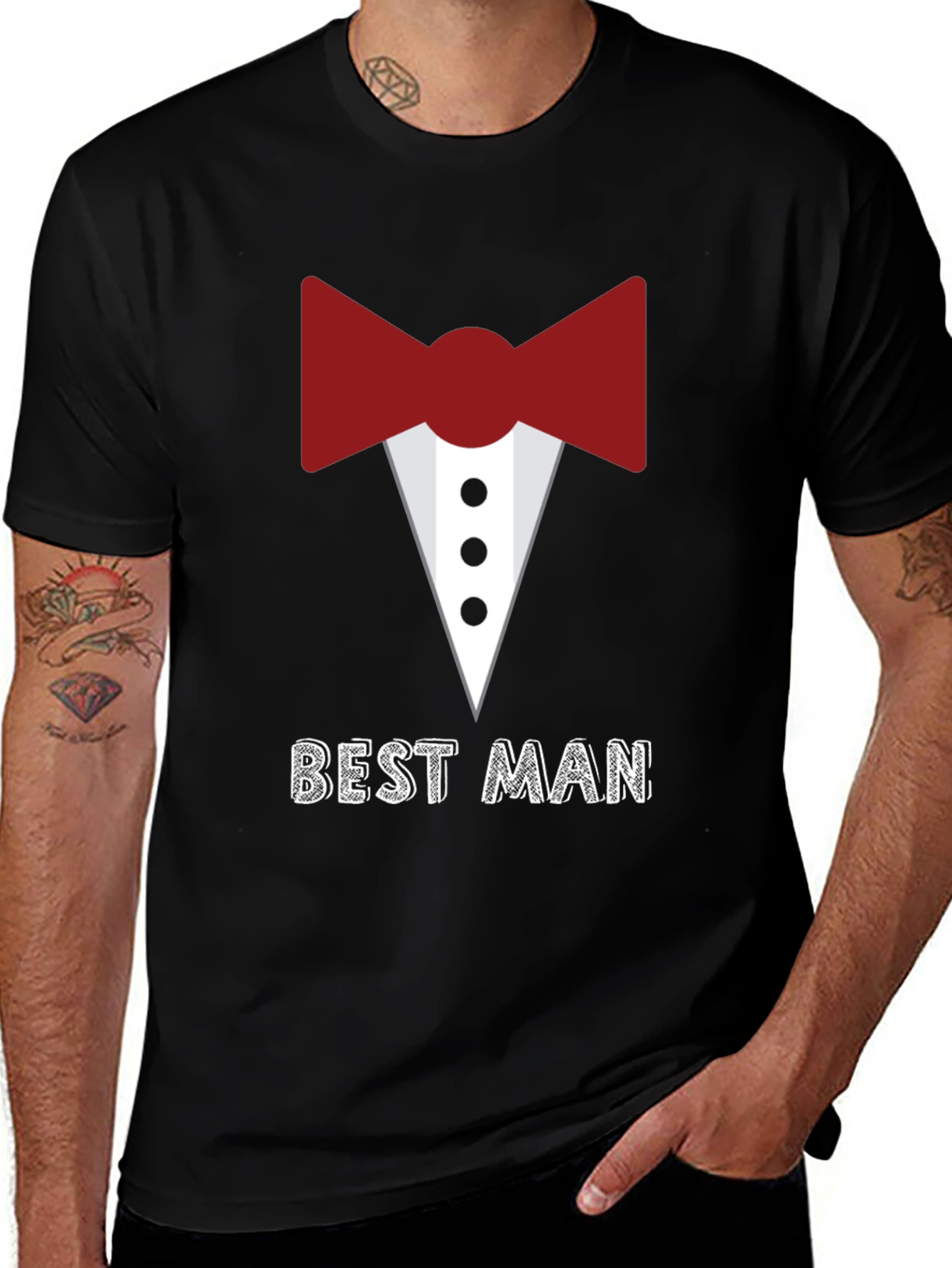 Variant 8 of Best Man Tuxedo Graphic Tee - Wedding Party Apparel
