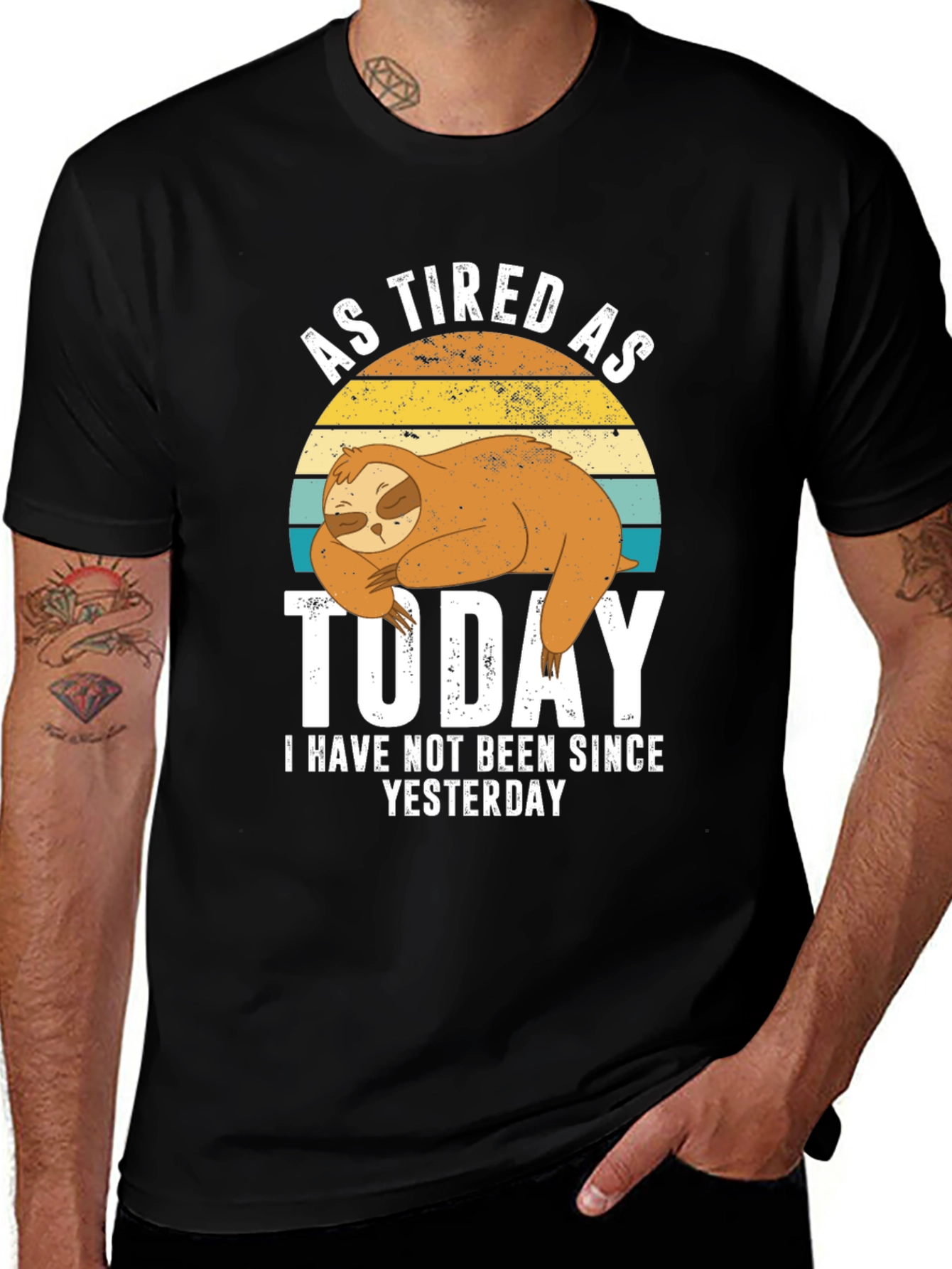 Variant 28 of As Tired As Today Sloth Graphic T-Shirt