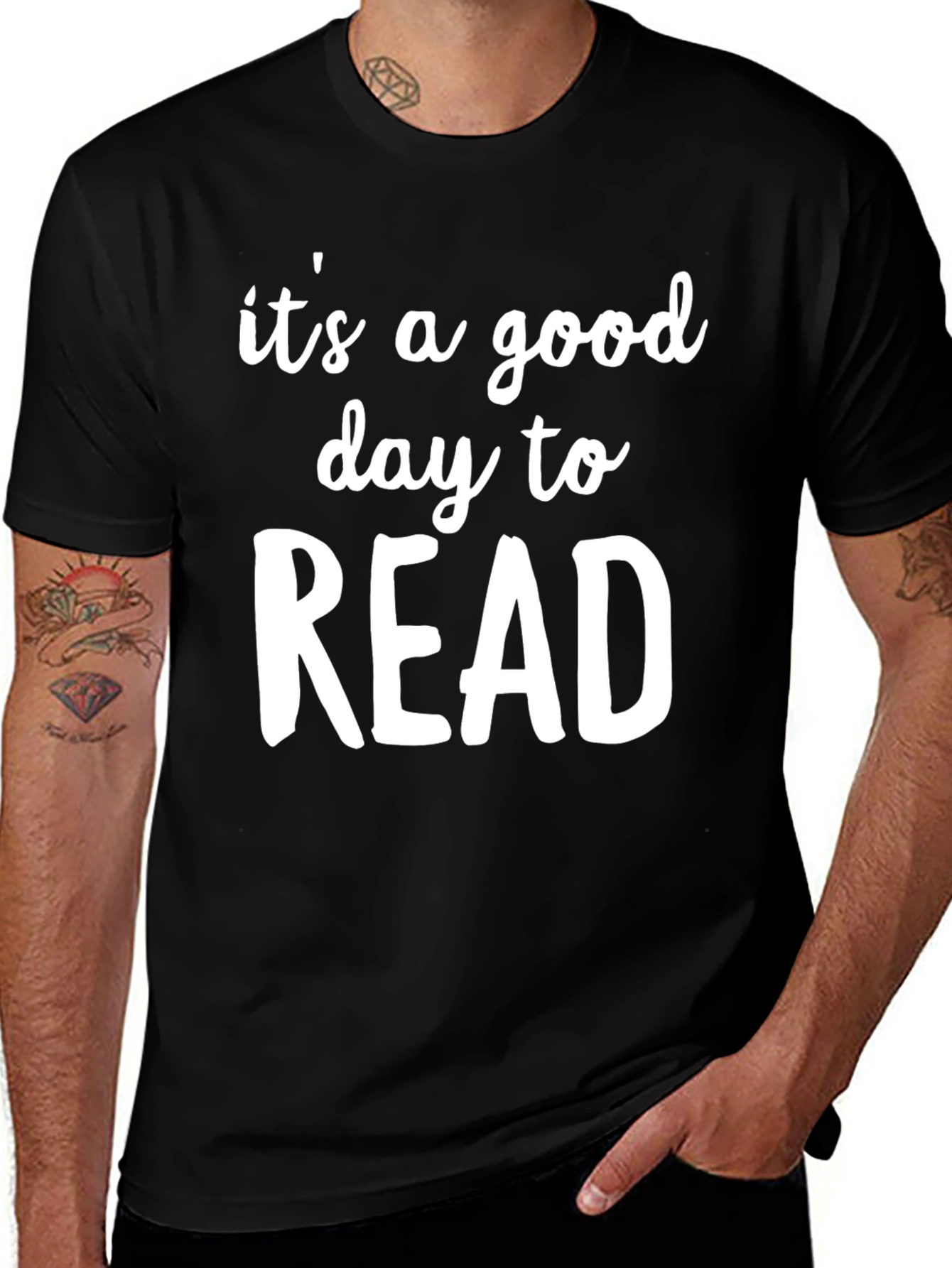 Variant 2 of It's a Good Day to Read Black T-Shirt