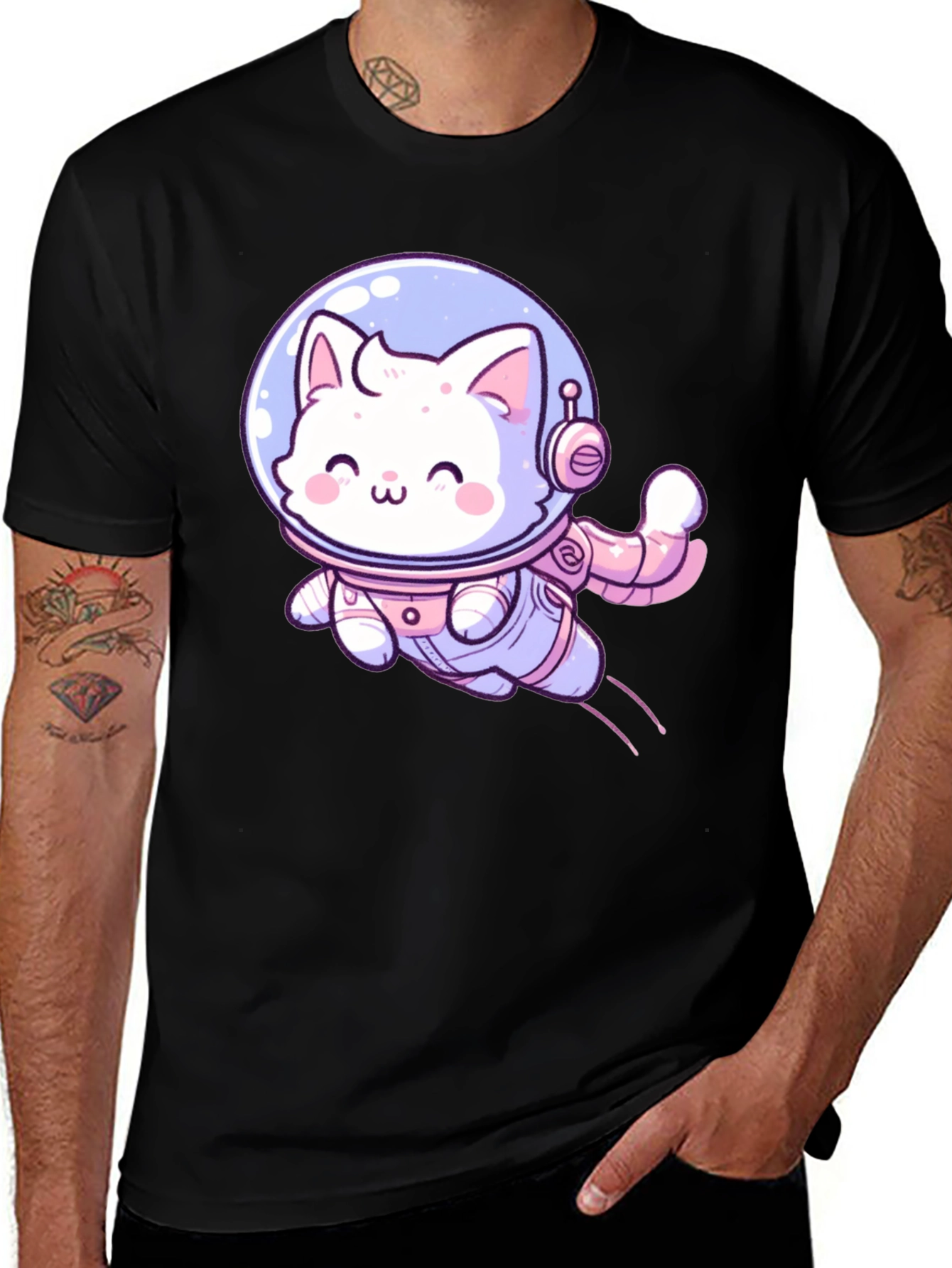 Variant 25 of Cute Cat Astronaut Graphic T-Shirt