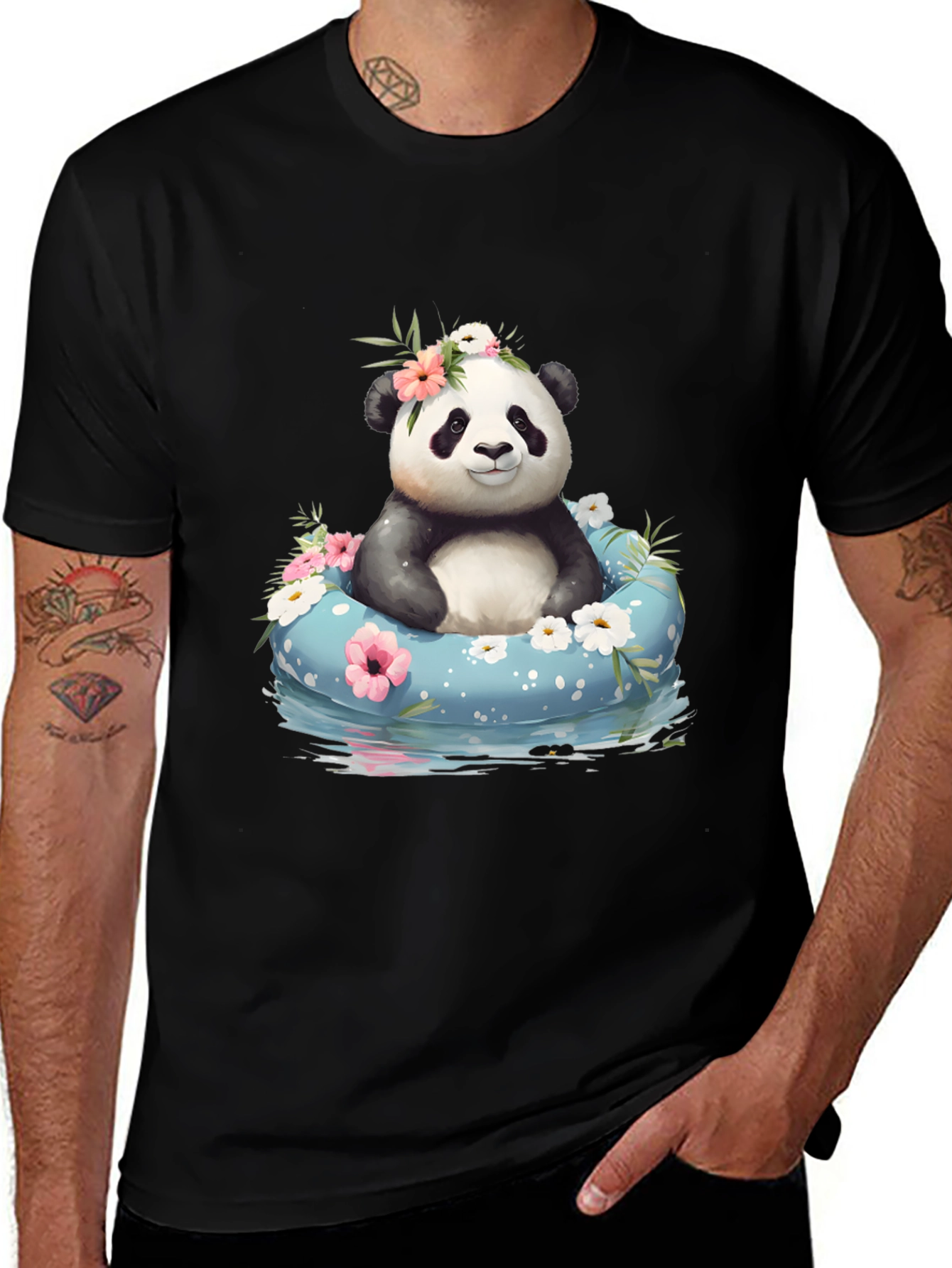 Variant 9 of Panda in Pool T-Shirt