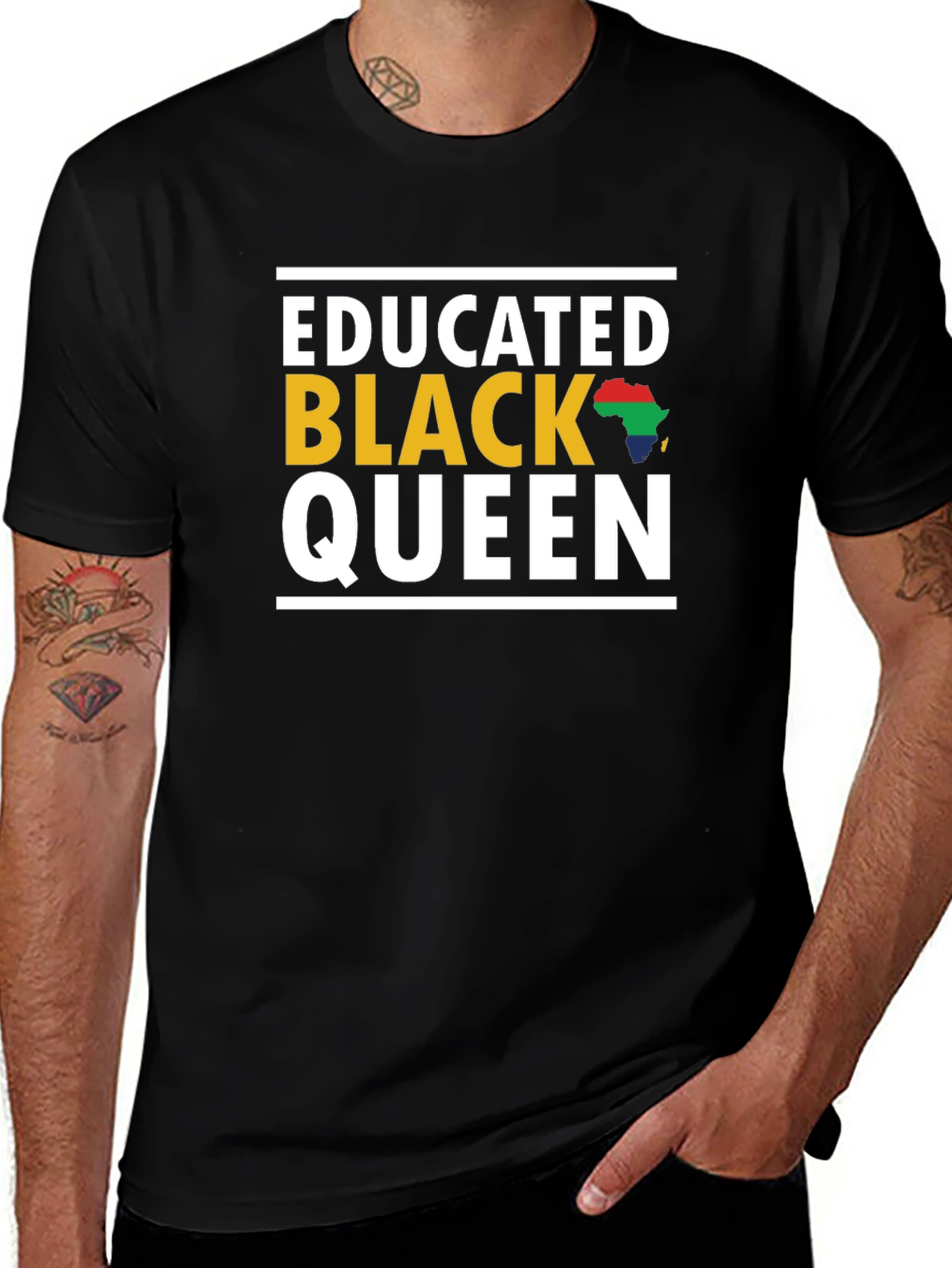Educated Black Queen Graphic Tee - Black Pride