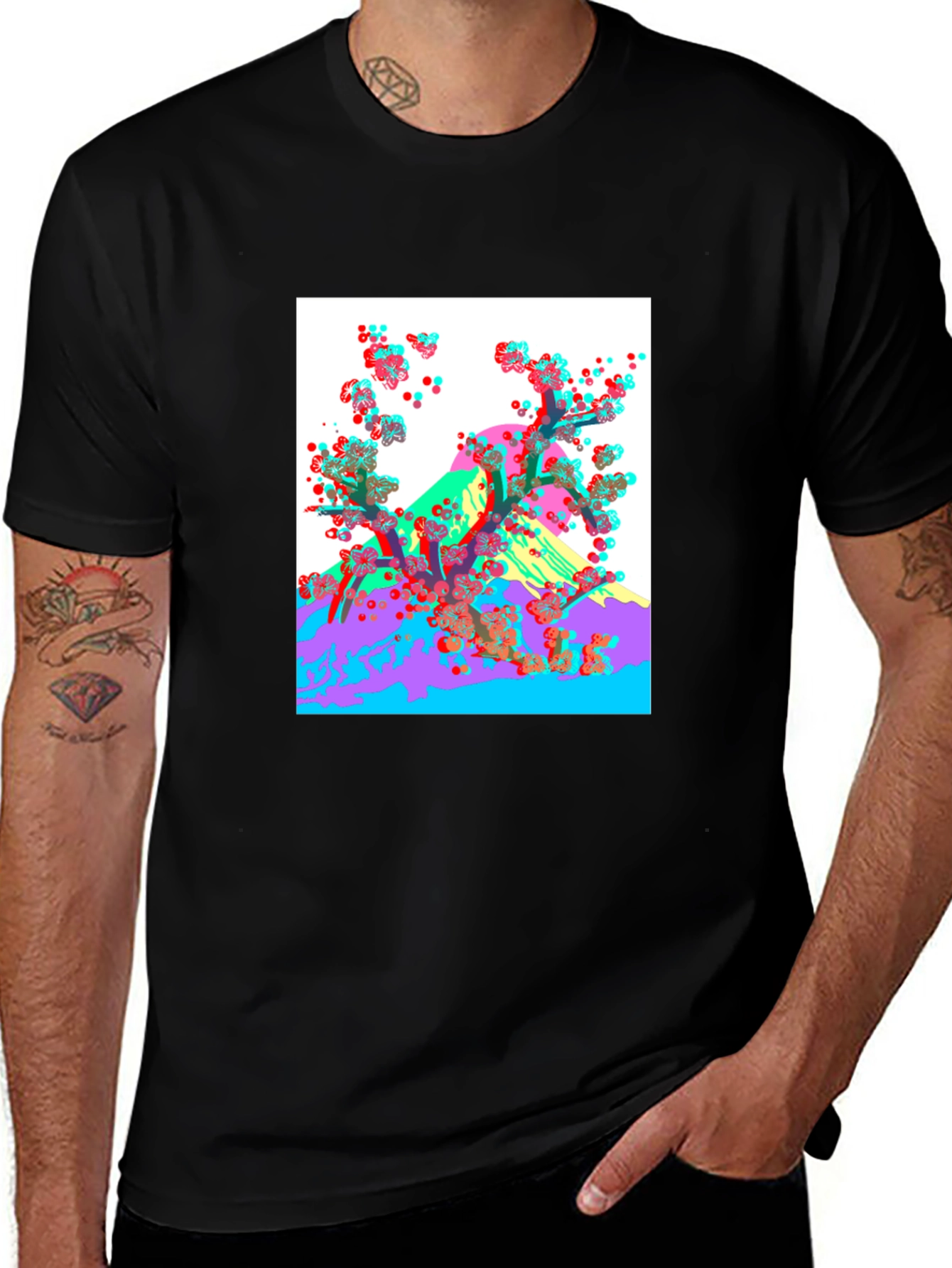 Variant 28 of Vaporwave Mount Fuji Graphic T-Shirt
