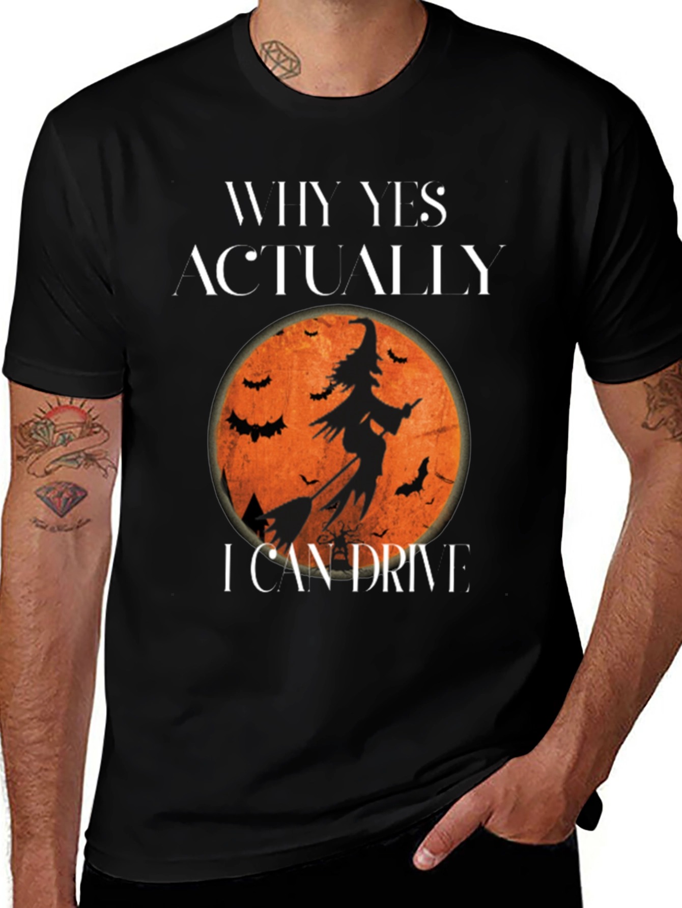 Variant 13 of Halloween Witch T-Shirt - Why Yes, I Can Drive!