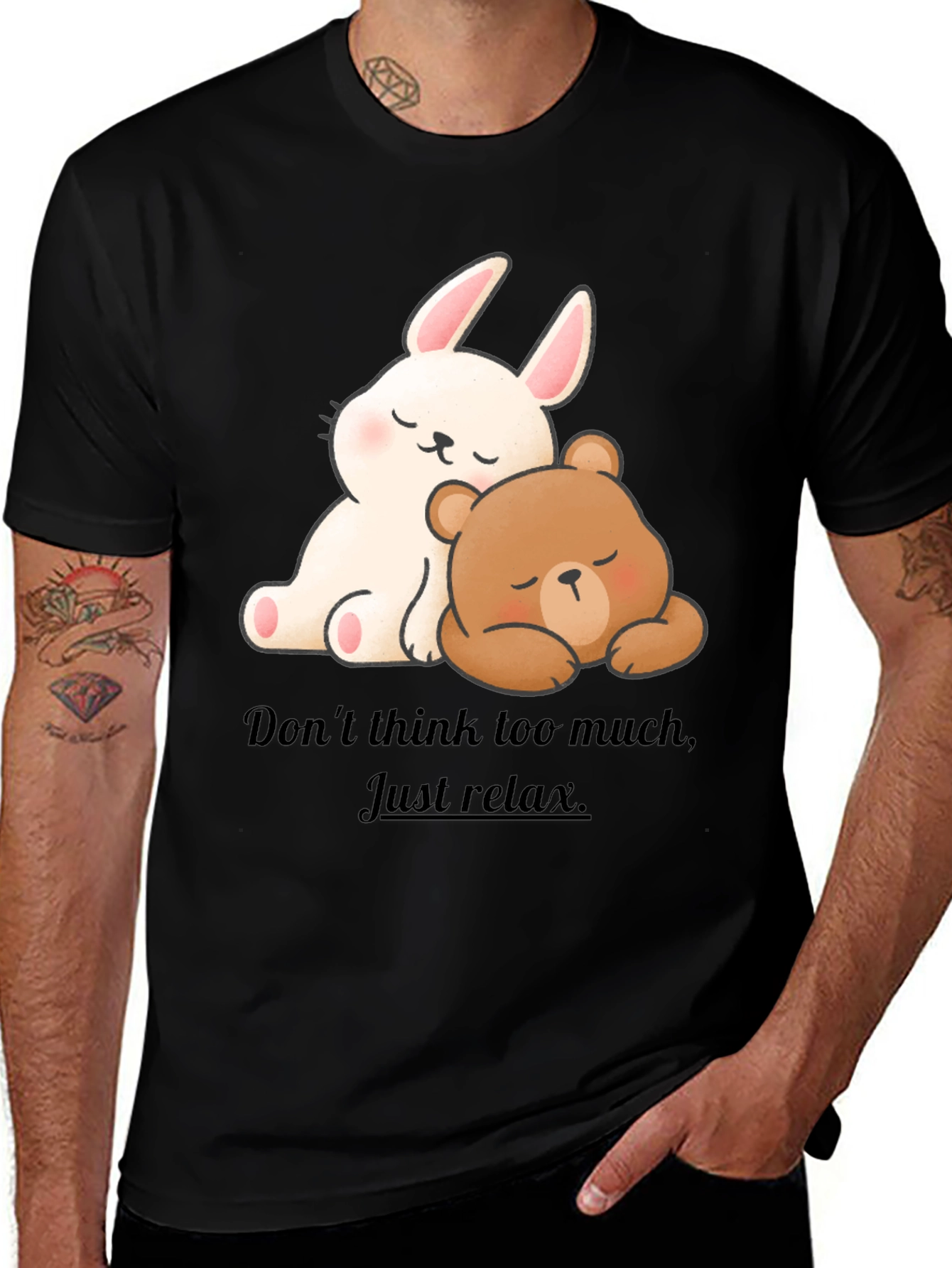 Variant 10 of Cute Cartoon Bunny & Bear Relax T-Shirt