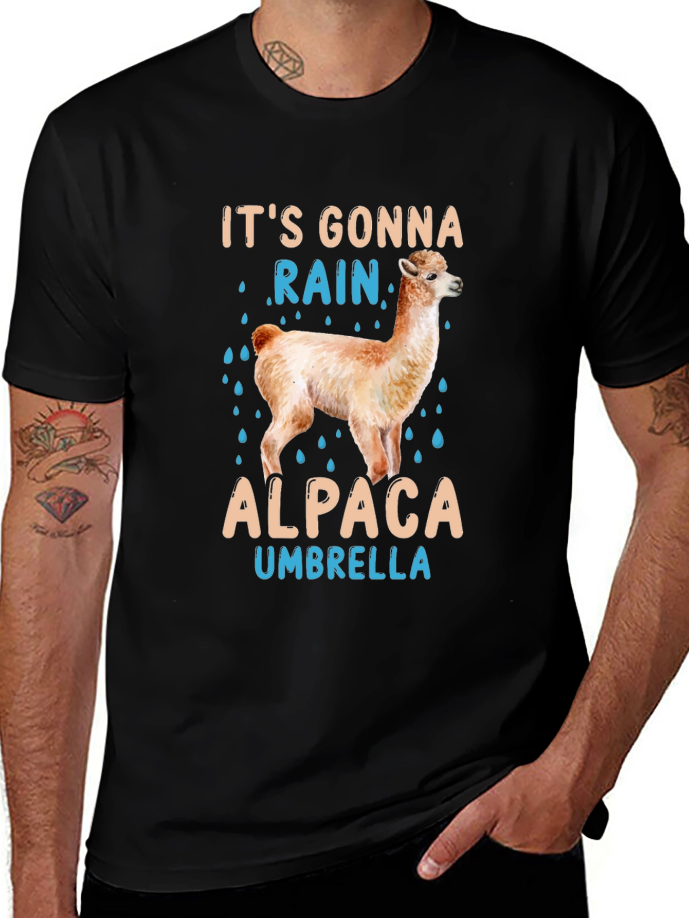 Variant 12 of It's Gonna Rain Alpaca Umbrella T-Shirt