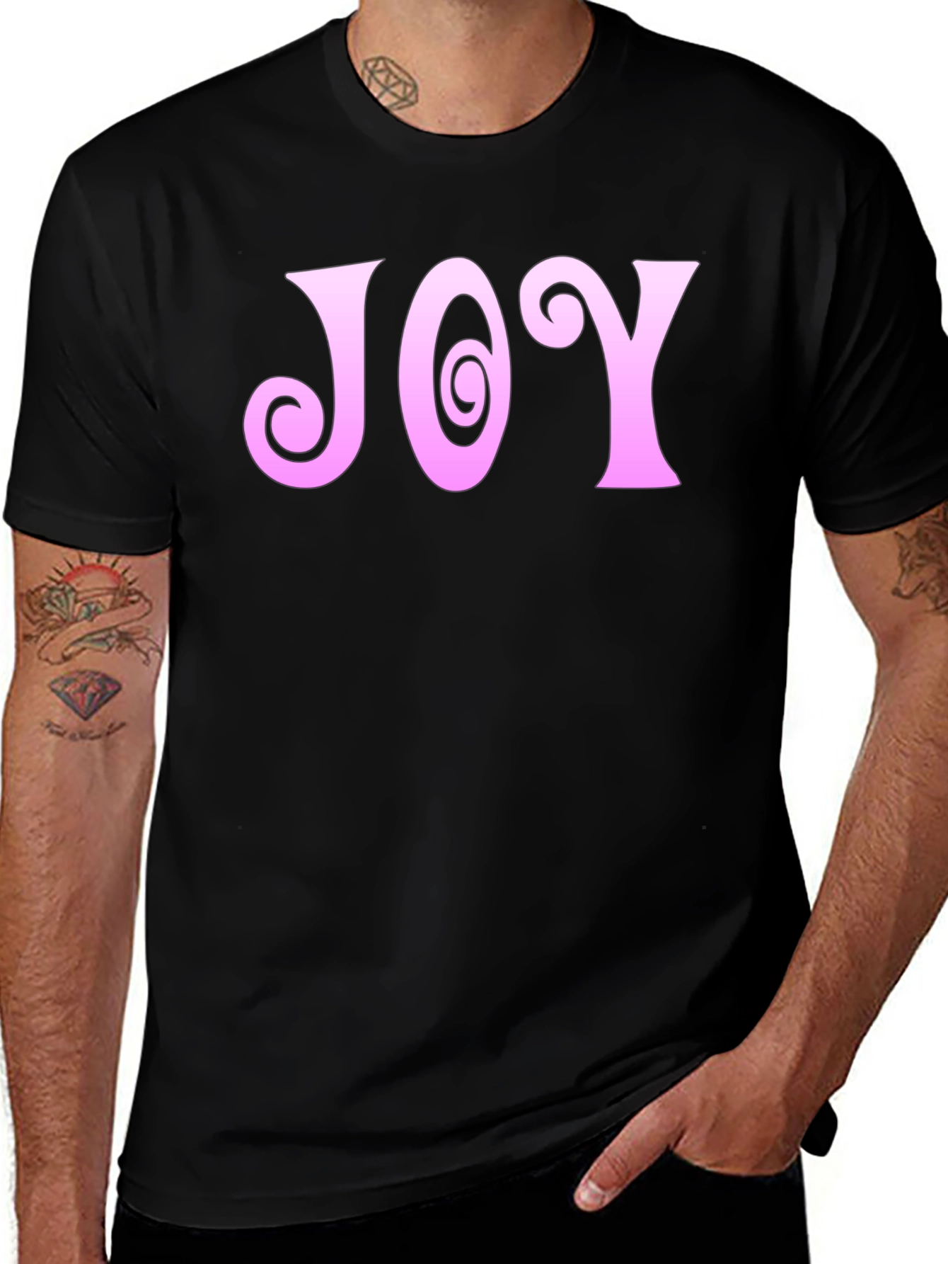 Variant 7 of Joy Graphic T-Shirt - Black Crew Neck Tee