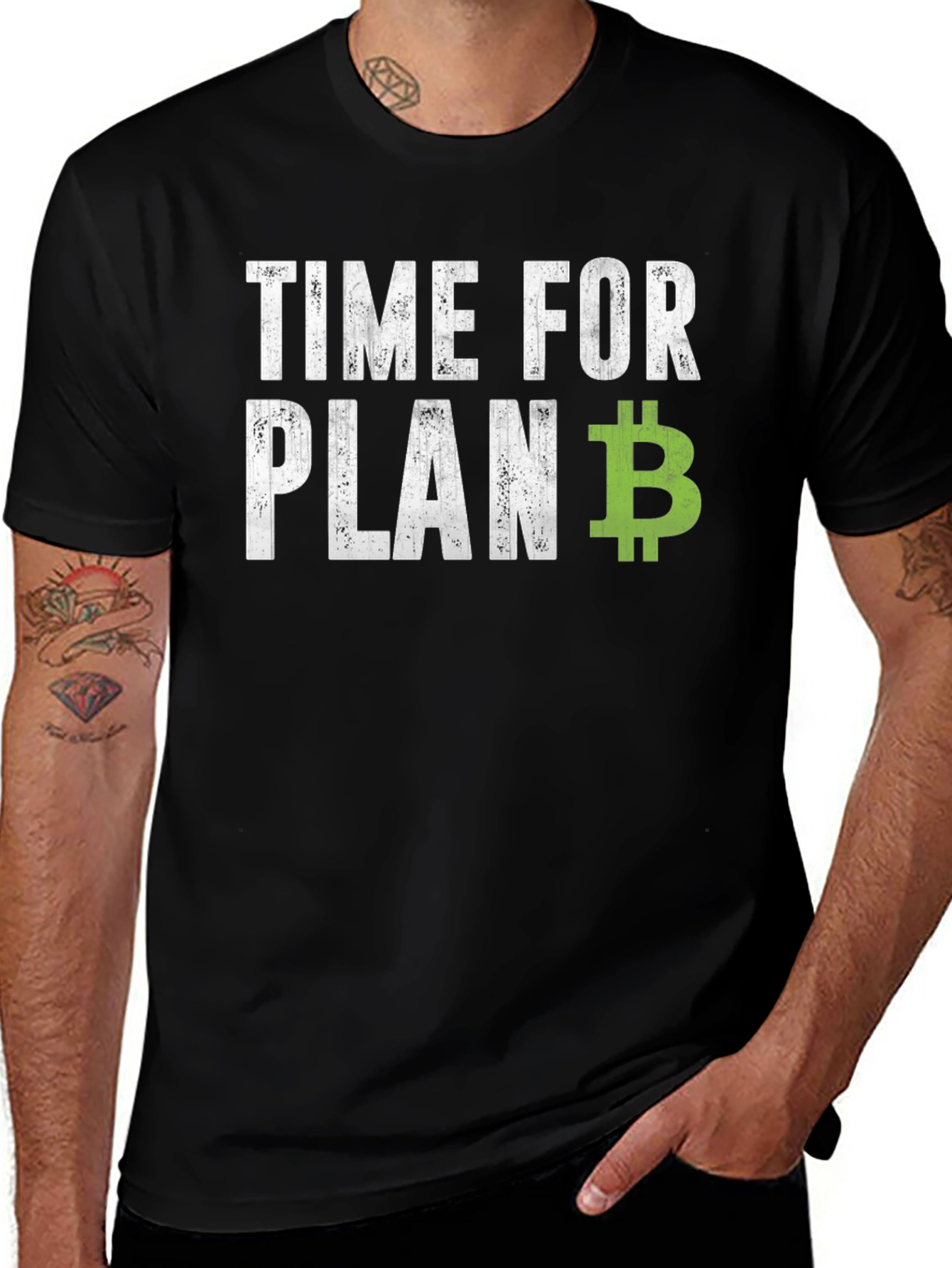 Black Time for Plan B - Bitcoin Graphic T-Shirt main image