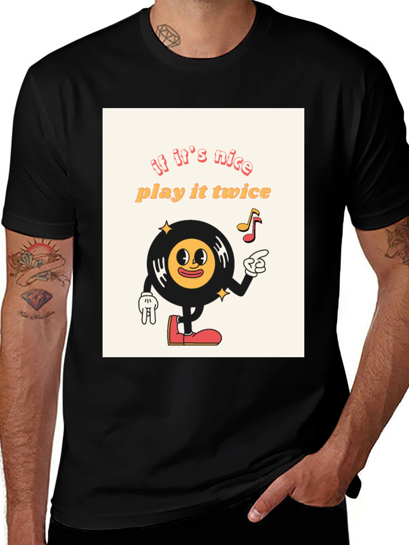 Variant 15 of Retro Vinyl Record Cartoon T-Shirt
