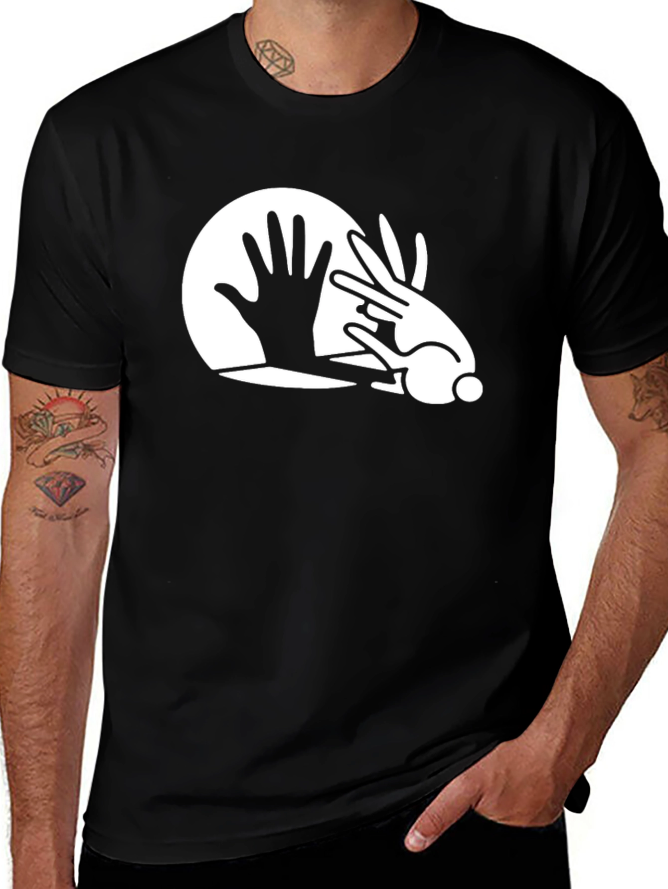 Variant 19 of Hand Rabbit Shadow T-Shirt