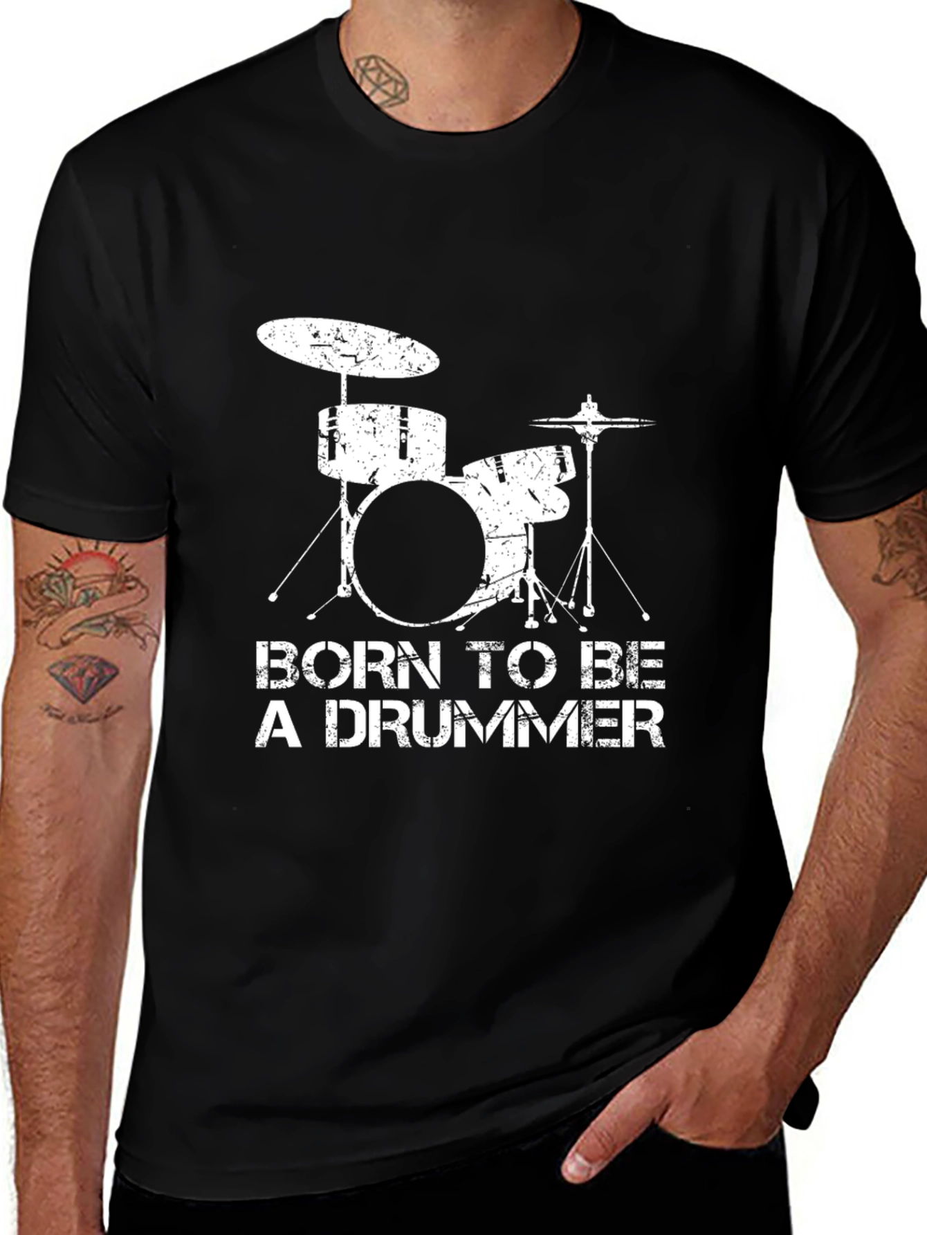 Variant 13 of Born to Be a Drummer Black T-Shirt