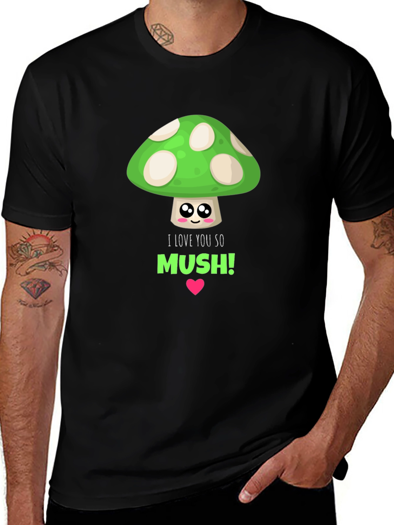 Variant 26 of I Love You So Mush! Cute Mushroom Graphic T-Shirt