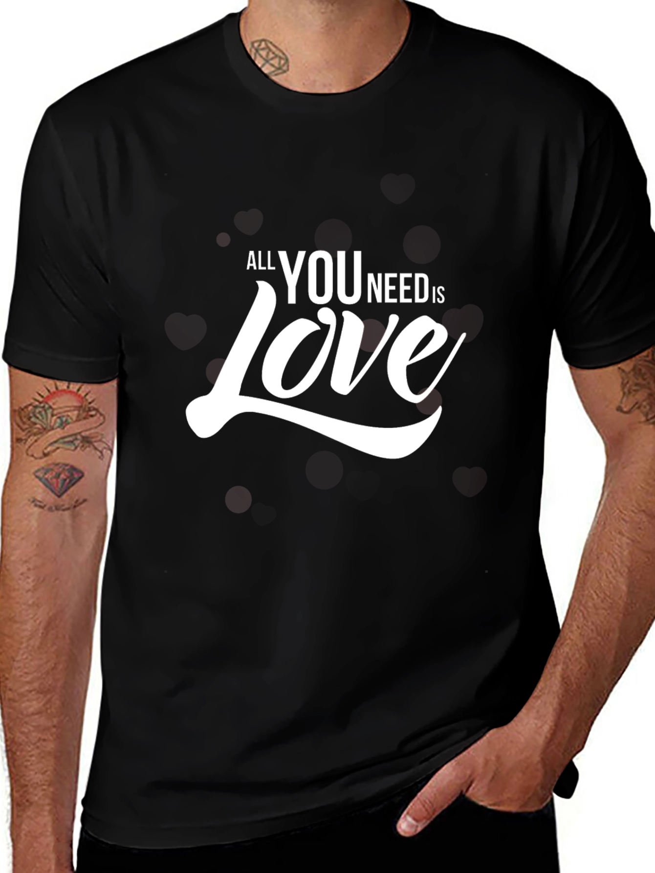 Variant 4 of All You Need Is Love Black Graphic Tee