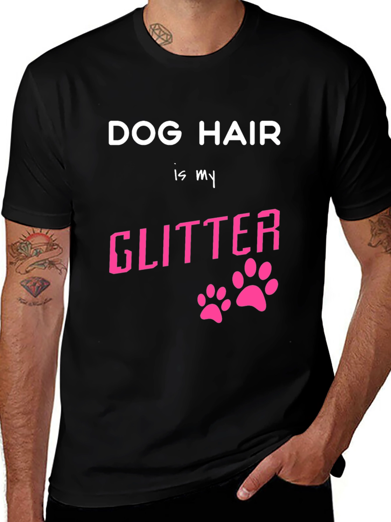 Black Dog Hair is My Glitter Graphic T-Shirt main image