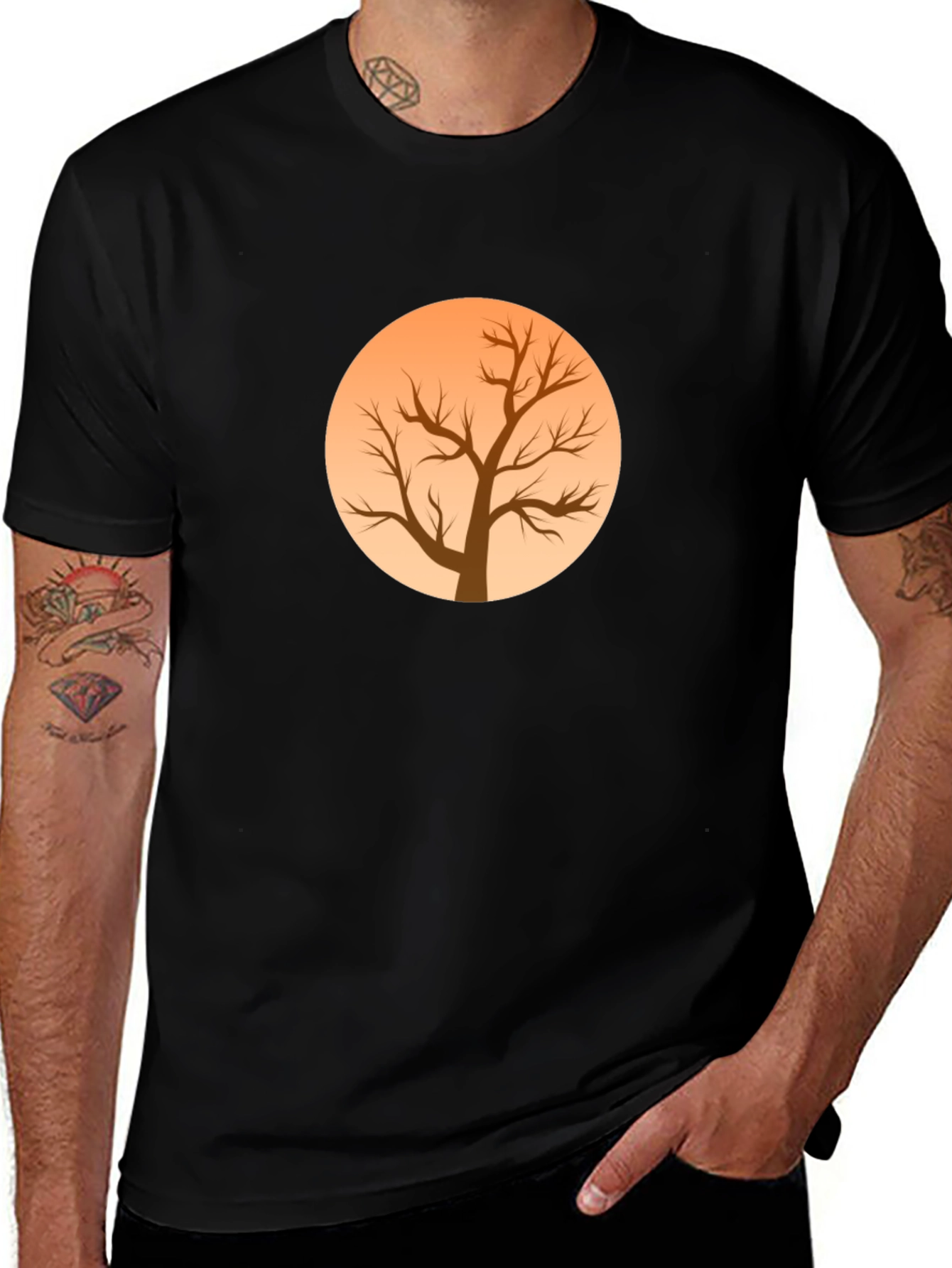 Tree Silhouette Graphic Black Tee