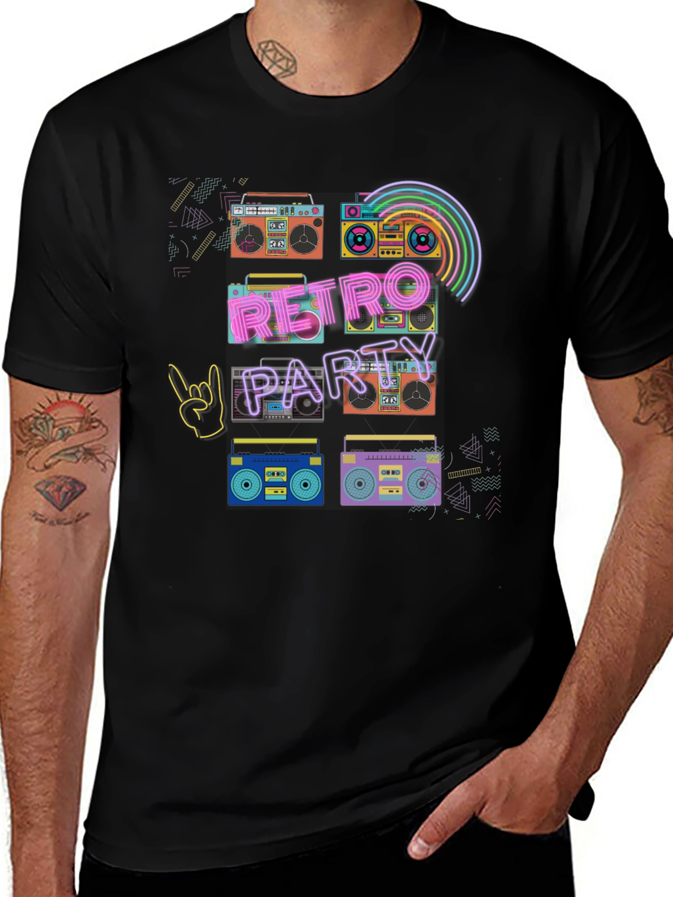 Variant 13 of Retro Party Boombox T-Shirt - 80s Throwback Style!