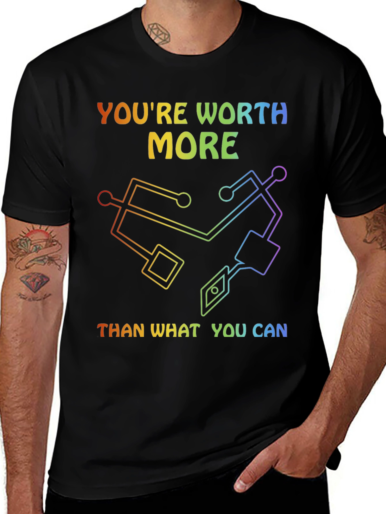 Variant 28 of Worth More Rainbow Graphic Tee