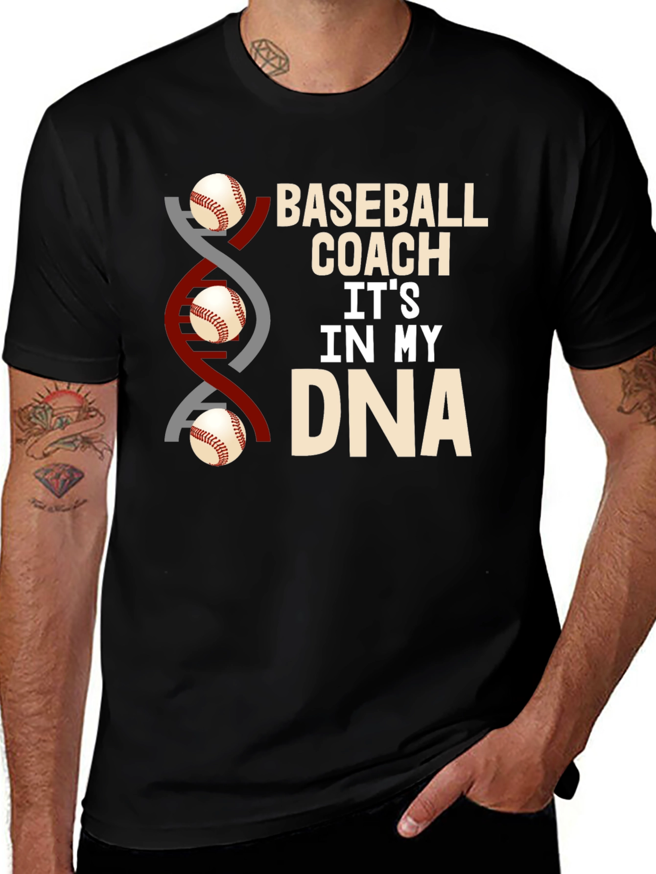 Variant 28 of Baseball Coach DNA T-Shirt