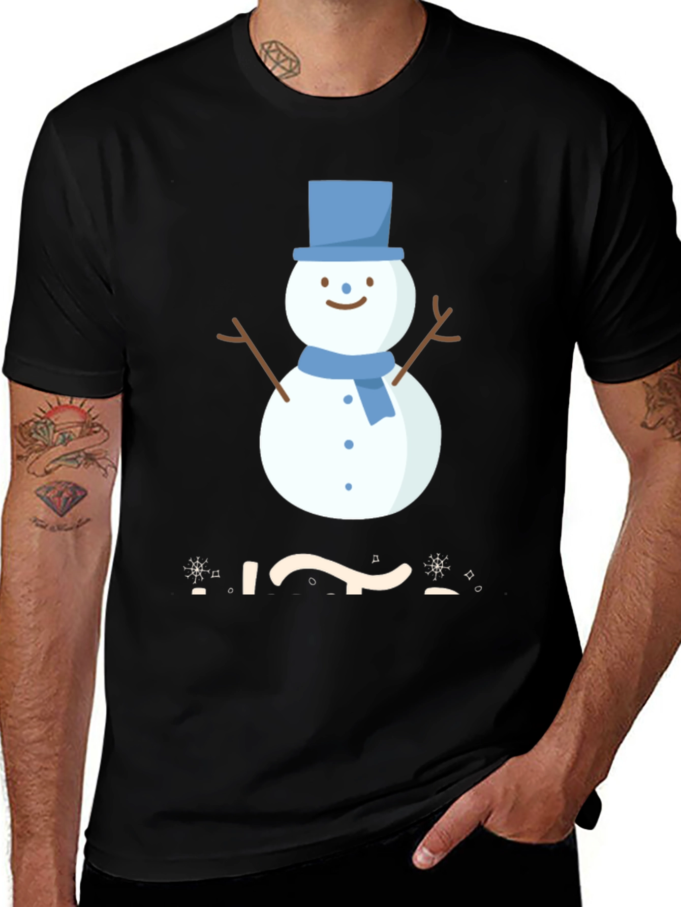 Variant 9 of Festive Snowman Graphic Tee - Winter Holiday Apparel