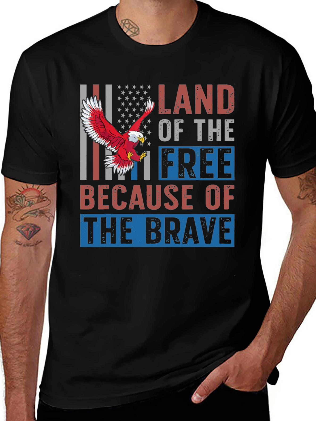 Variant 12 of Land of the Free Patriotic Eagle T-Shirt