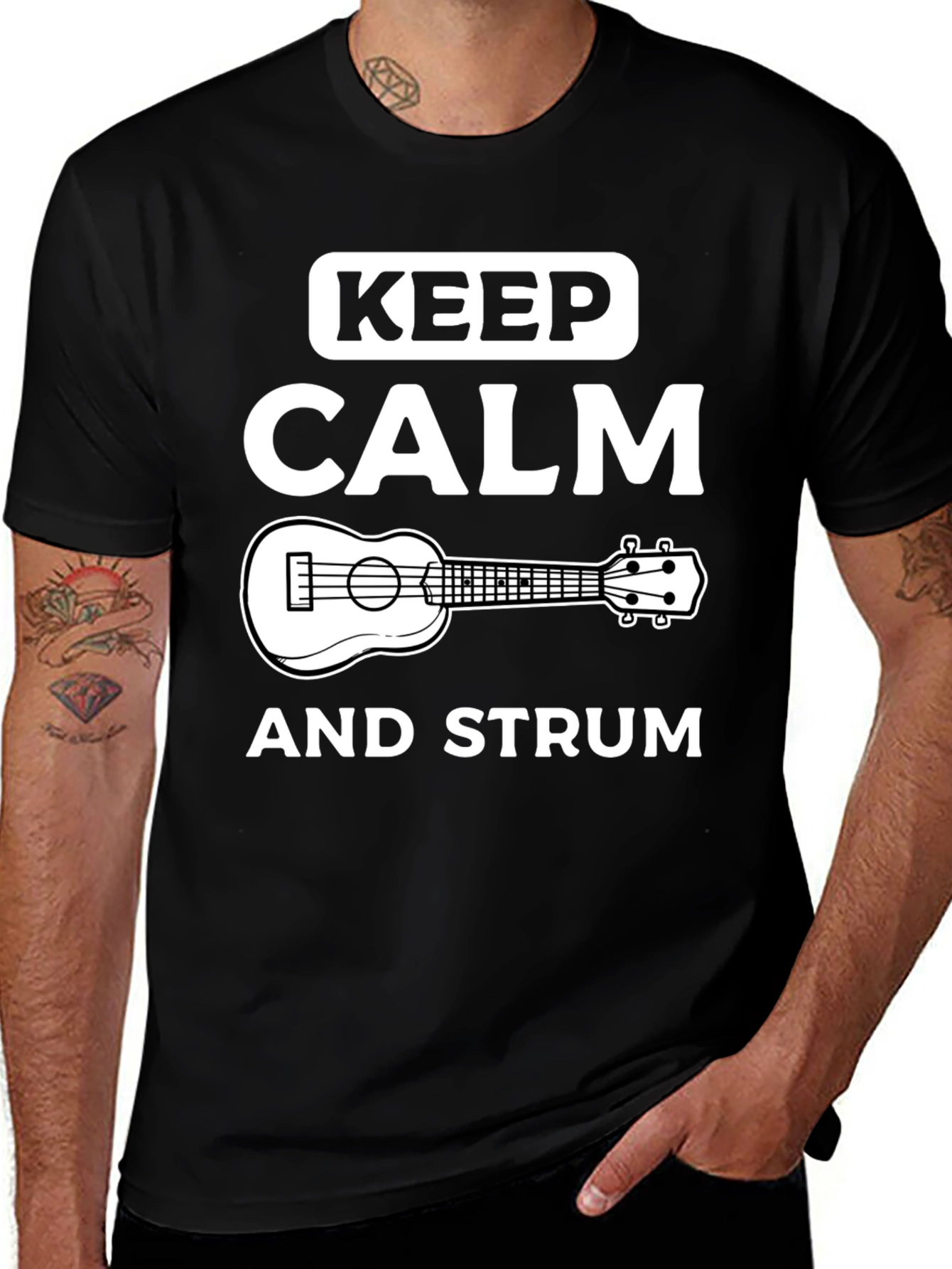 Variant 22 of Keep Calm and Strum Ukulele Graphic Tee