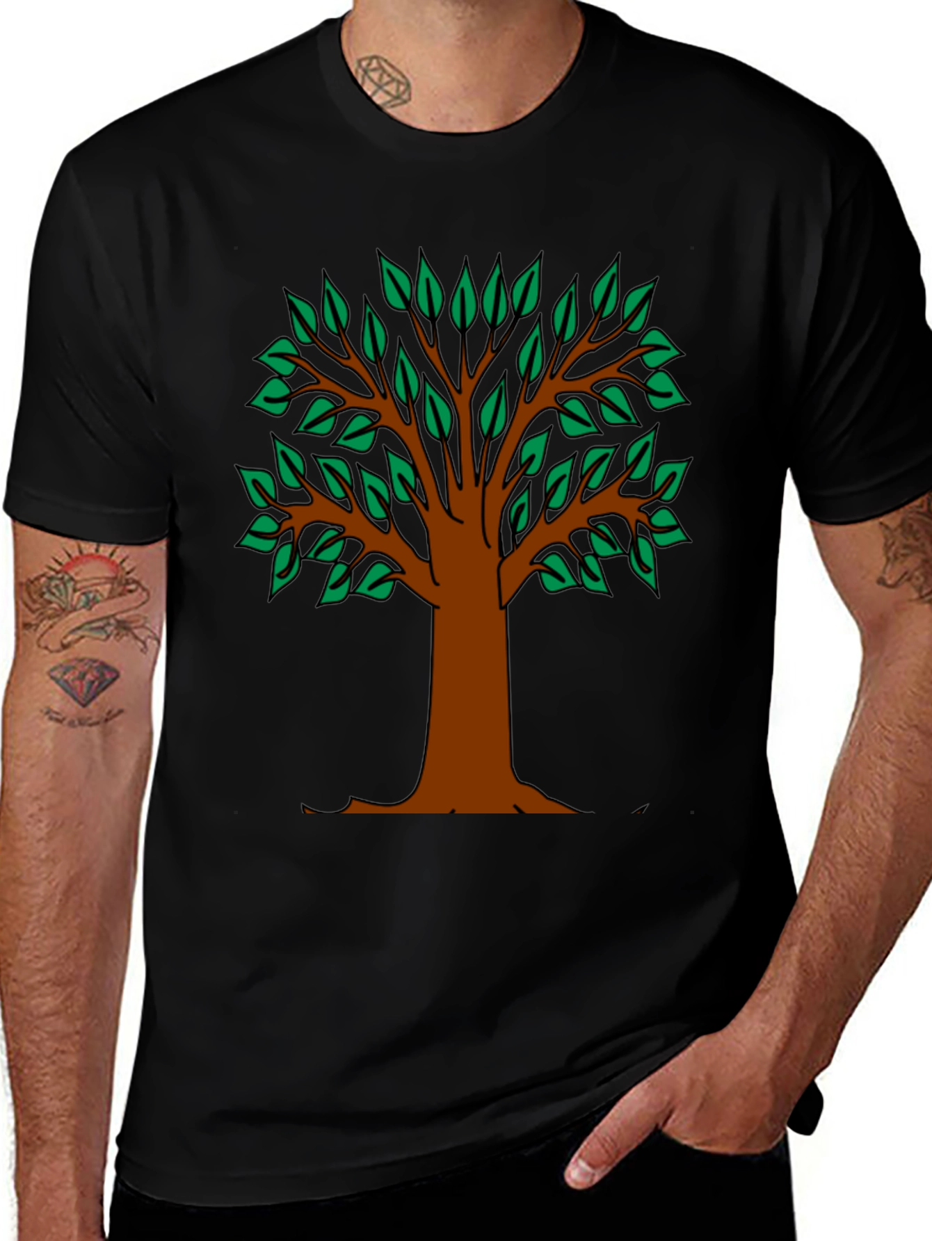 Variant 6 of Nature Tree Graphic T-Shirt - Black