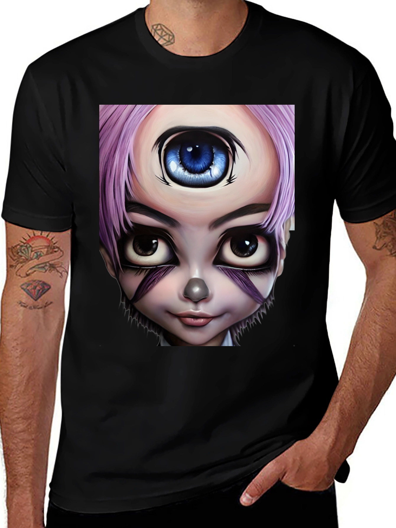 Variant 2 of Third Eye Cartoon Portrait Graphic Tee