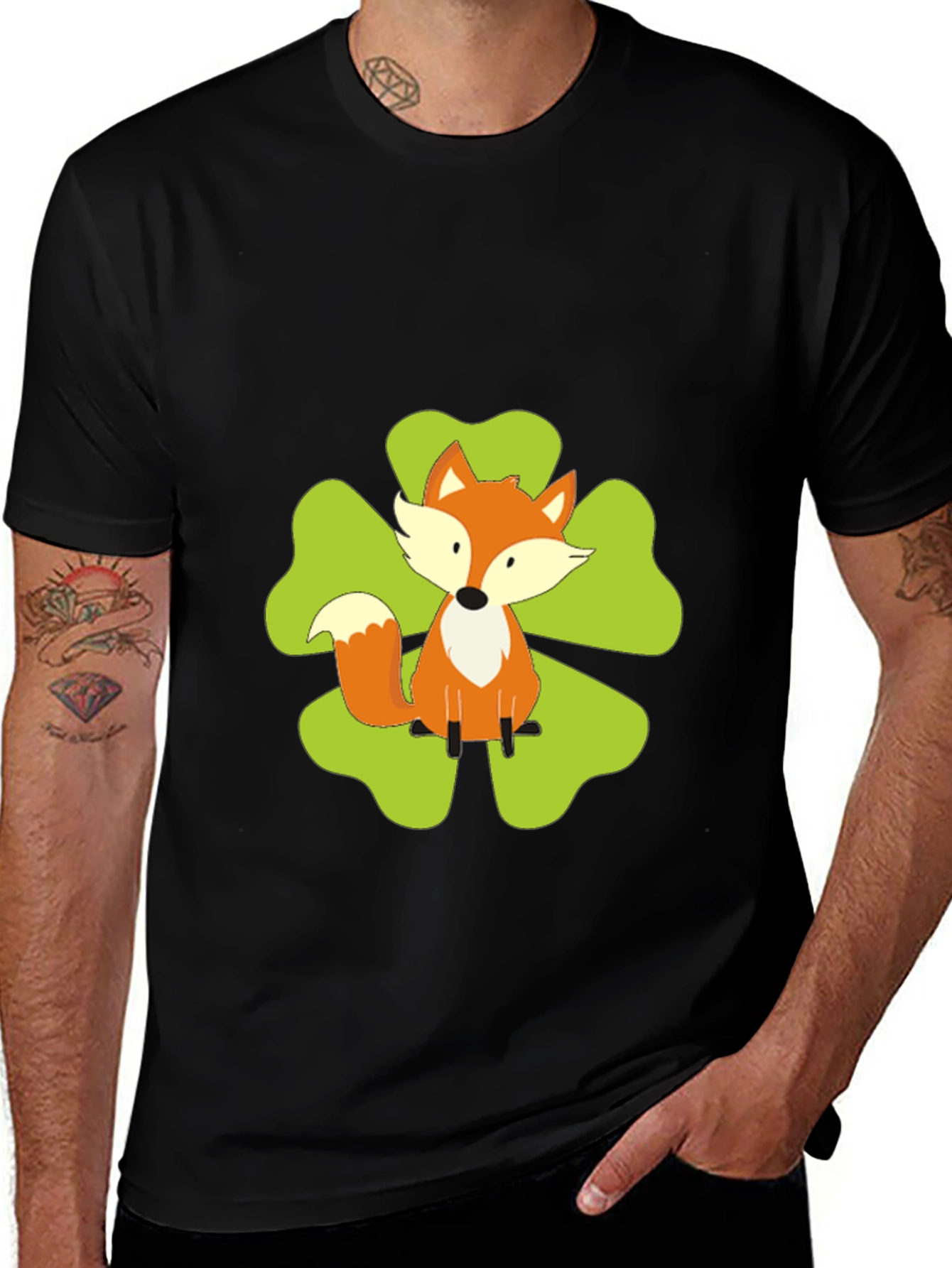 Variant 8 of Fox Clover Black T-Shirt
