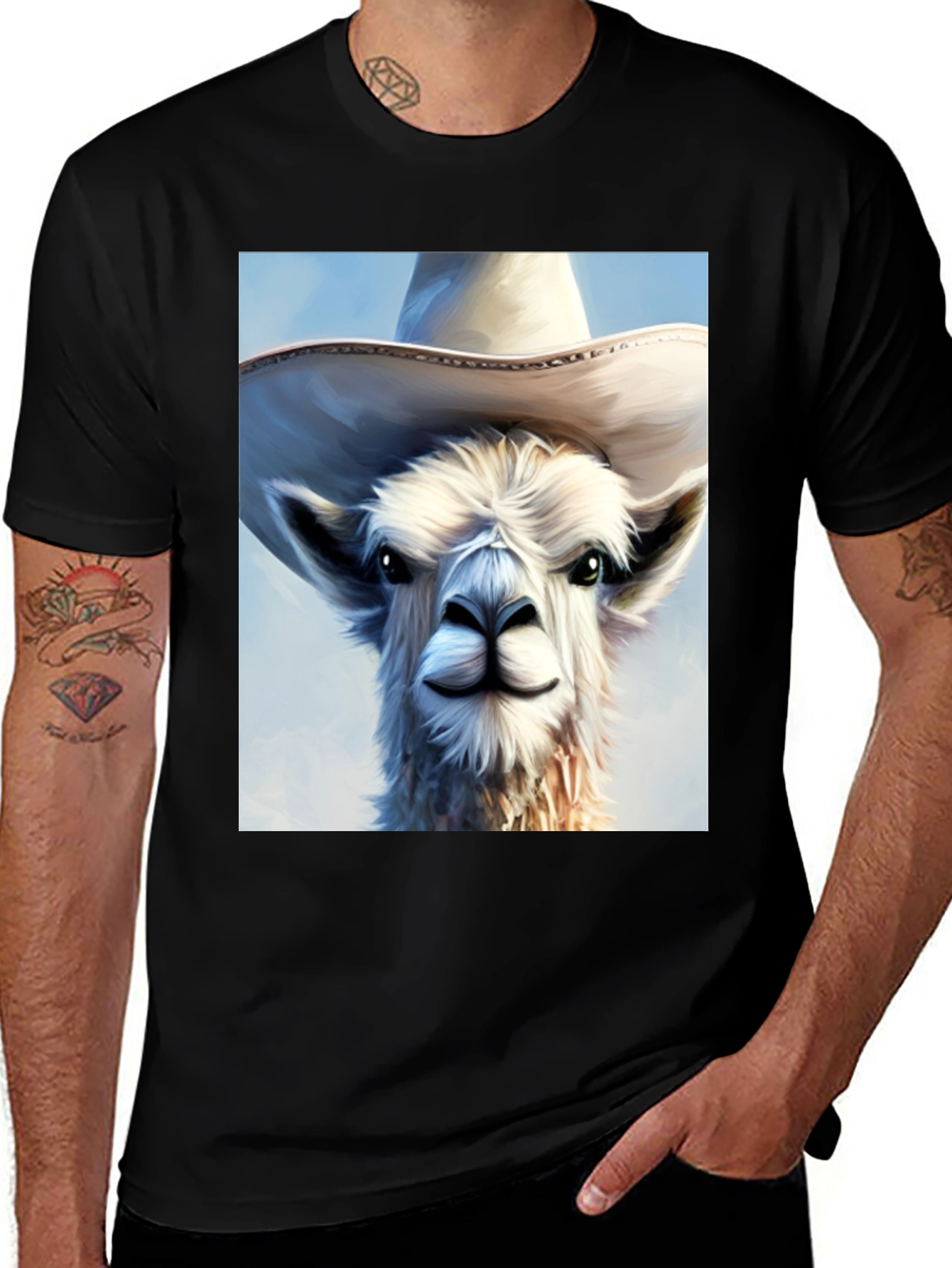 Variant 22 of Cool Llama Cowboy T-Shirt