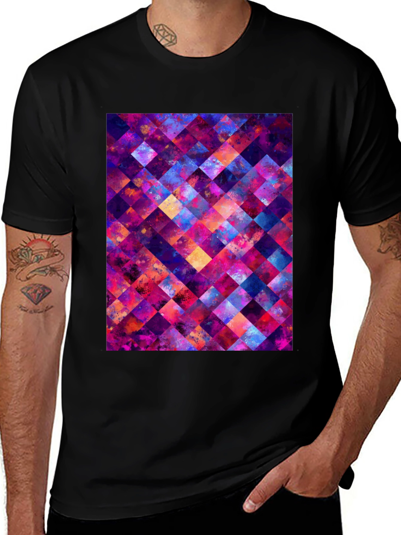 Variant 17 of Abstract Geometric Squares Graphic T-Shirt