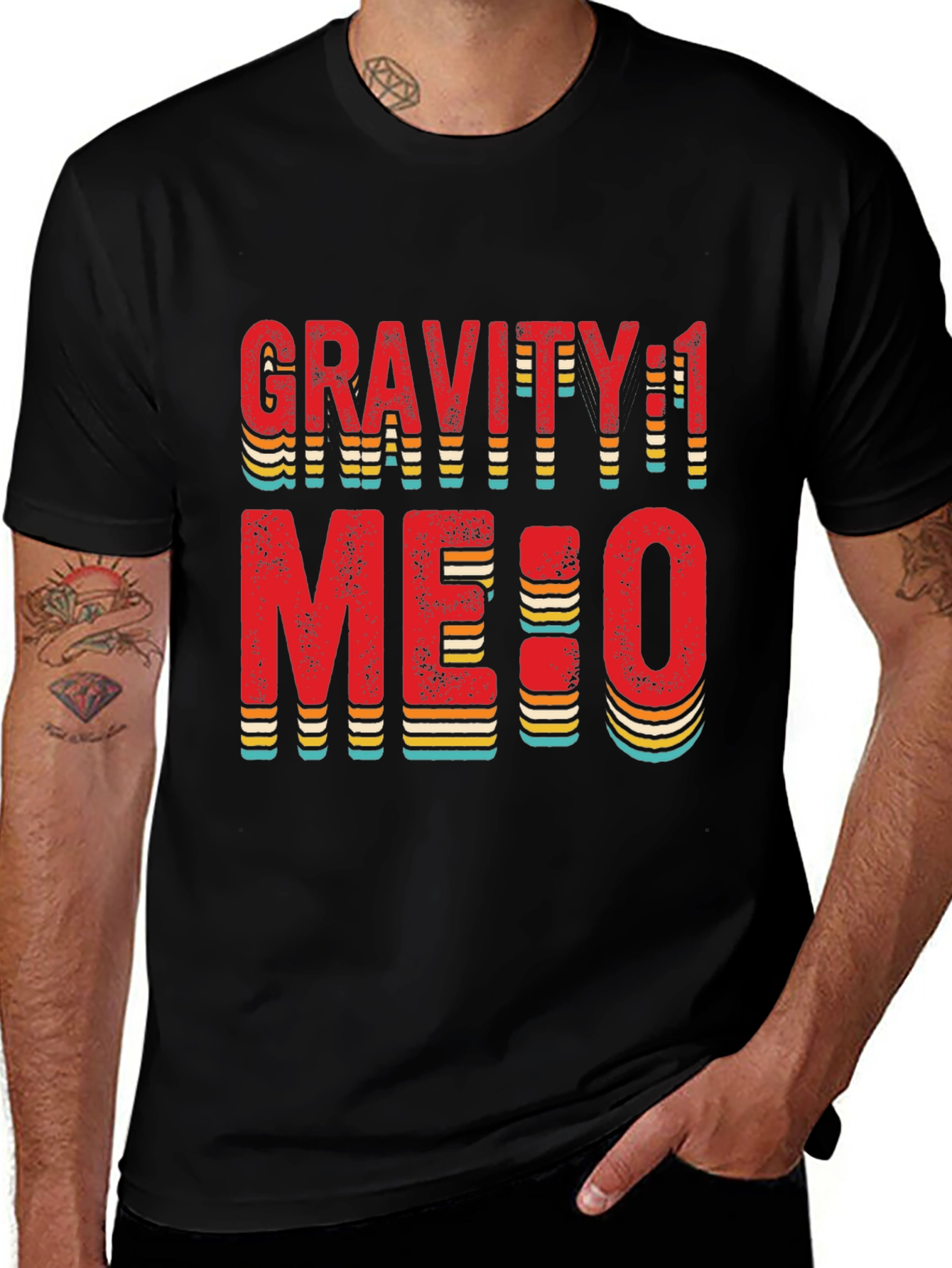 Variant 13 of Gravity 1 Me:0 T-Shirt Black Cotton