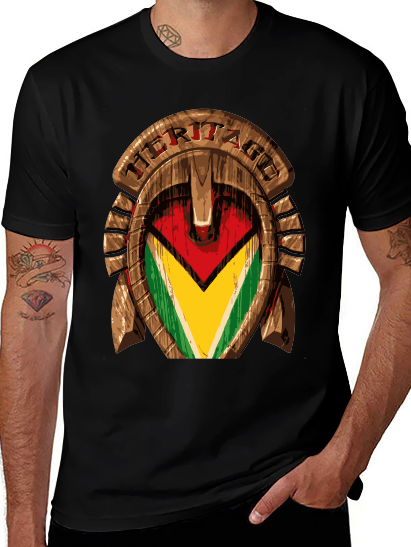 Heritage T-Shirt Guyana Flag Design