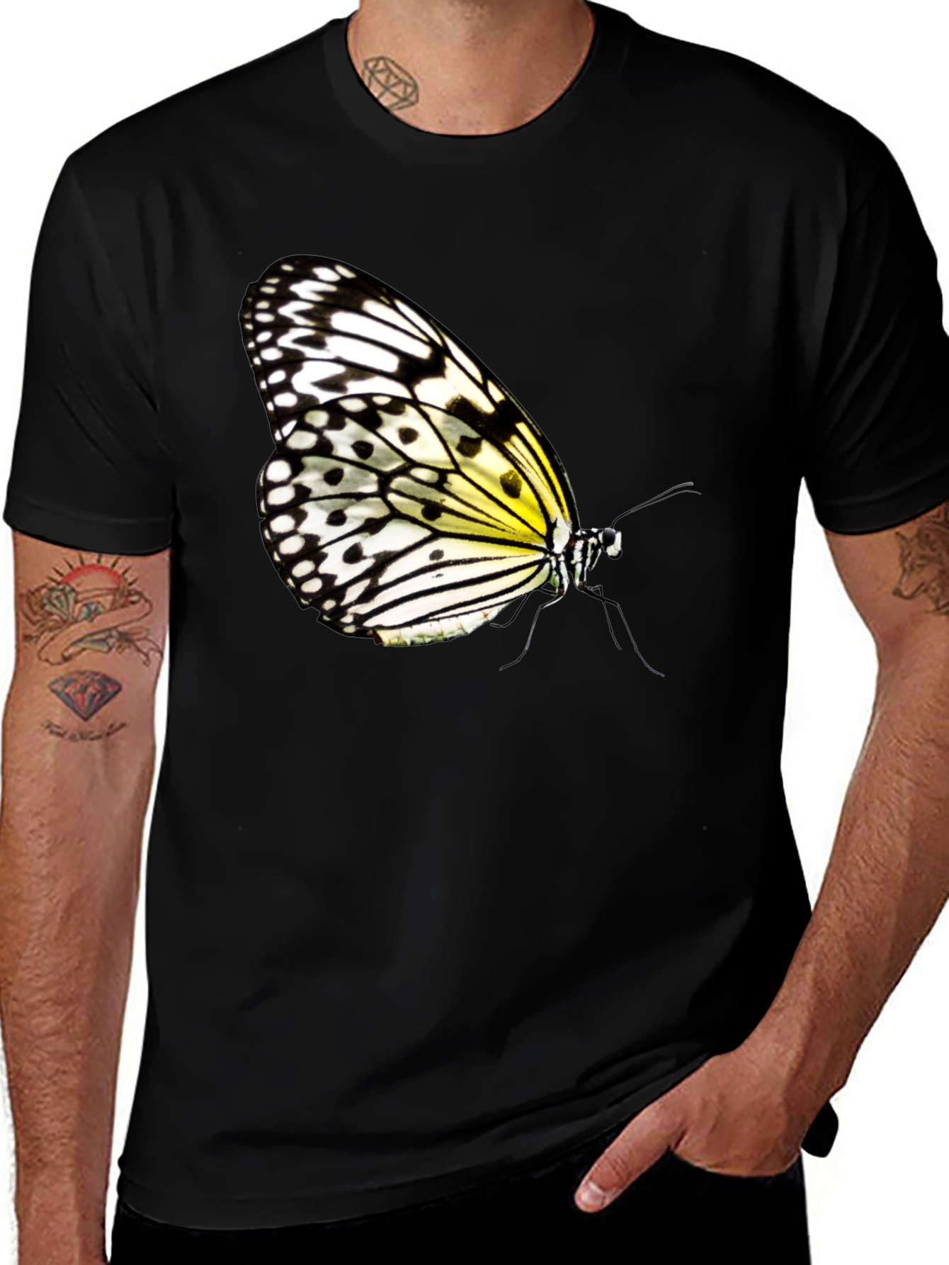 Butterfly Graphic Black T-Shirt