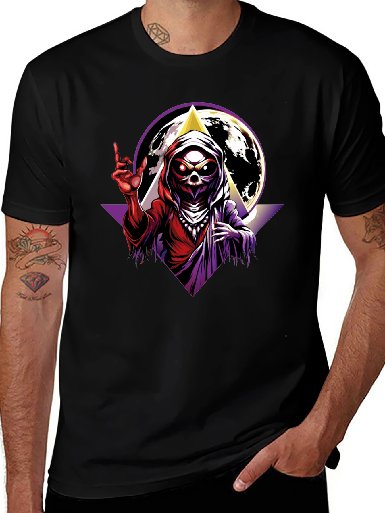Variant 28 of Grim Reaper Graphic T-Shirt - Black