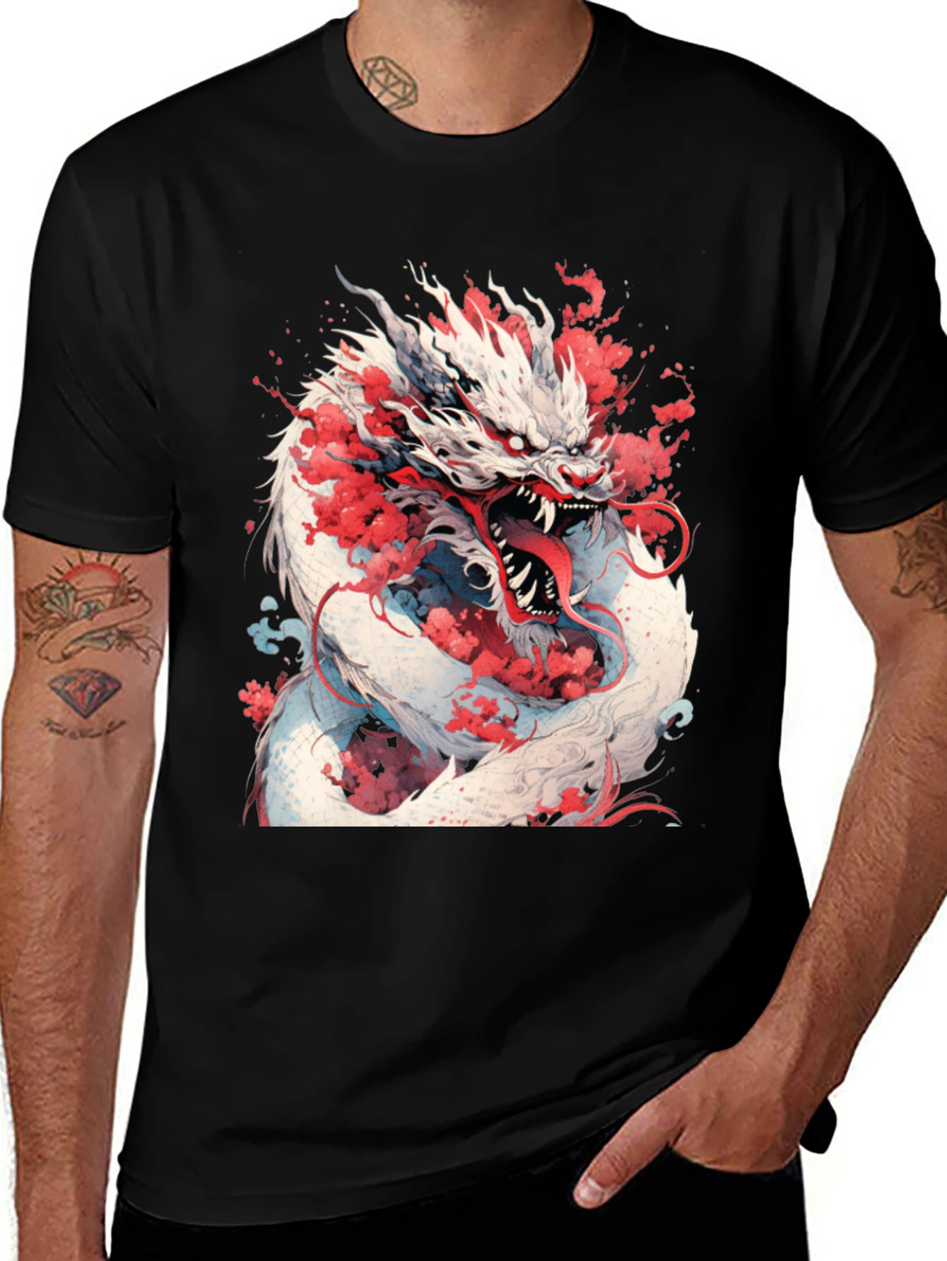 Variant 7 of Dragon Graphic Tee - Mythical Creature Art