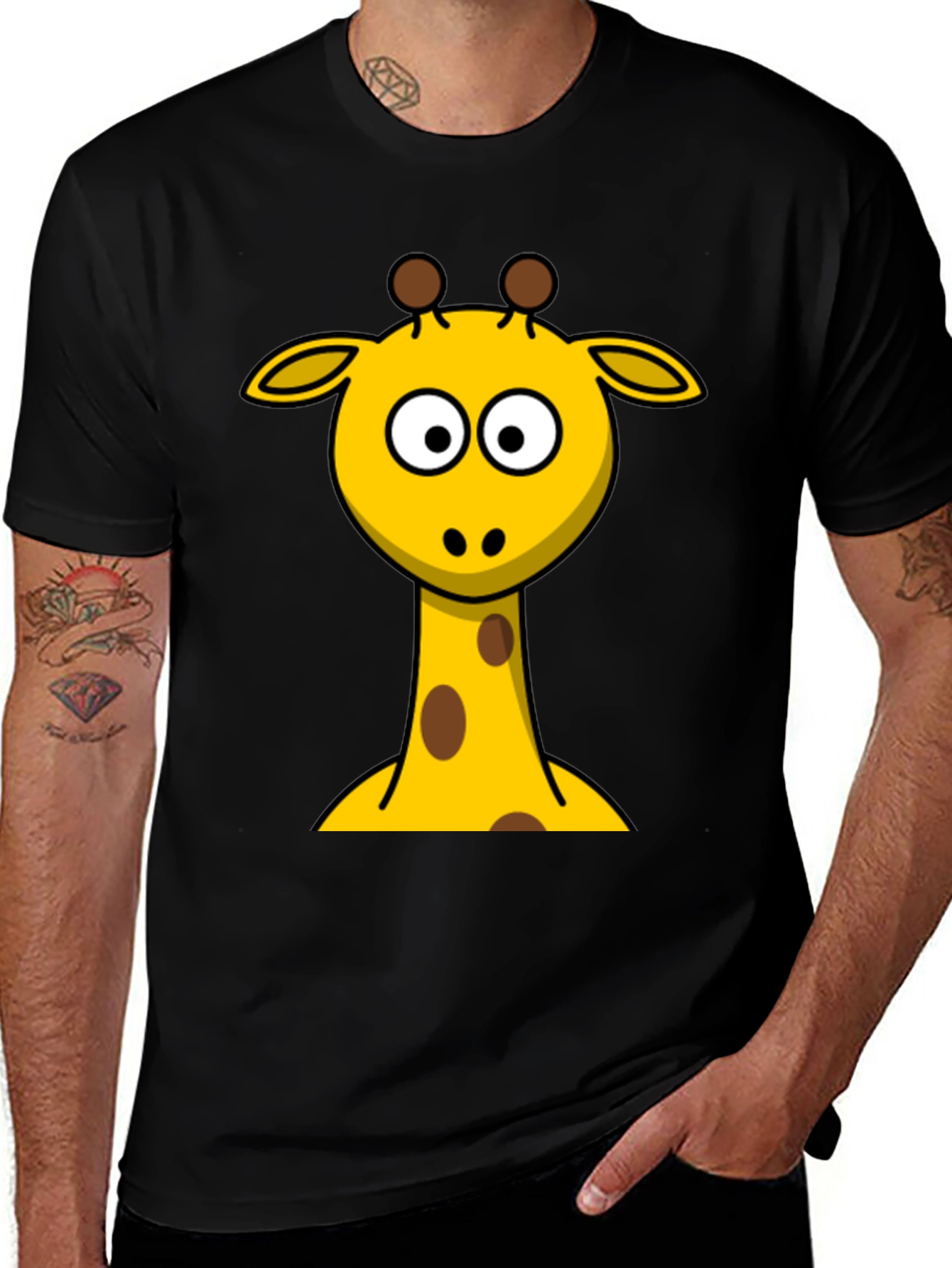 Variant 28 of Giraffe Graphic Tee - Fun Animal Cartoon T-Shirt
